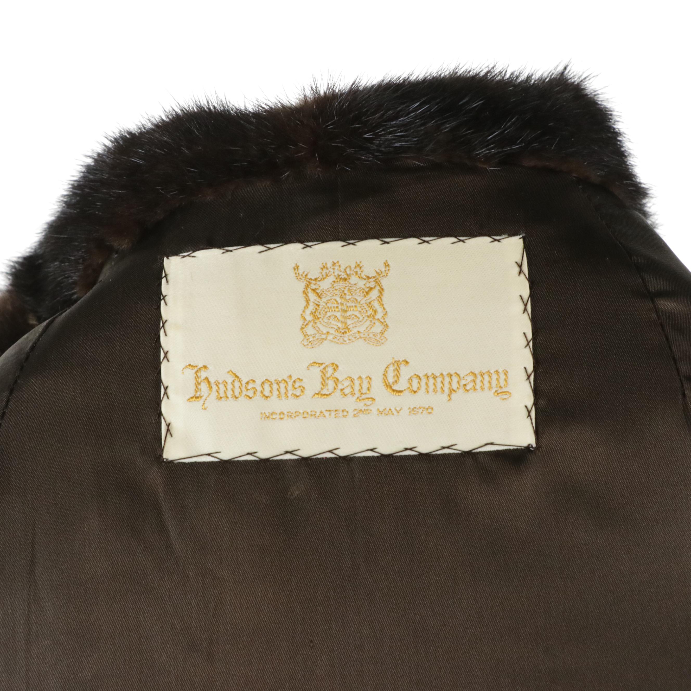 Collared Mink Fur Mid-Length Coat by Hudson's Bay Company
