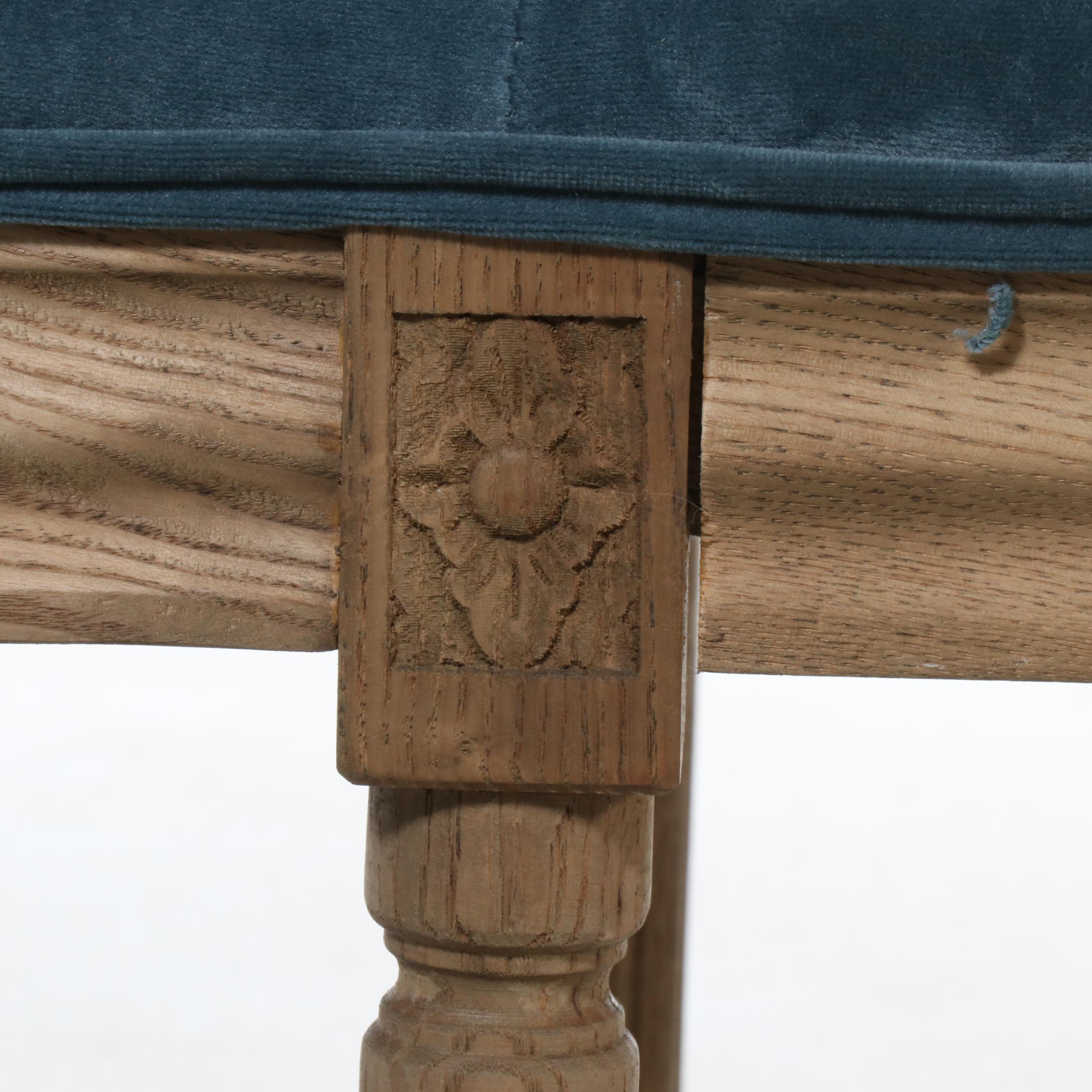 French Provincial Style Button-Tufted Bench