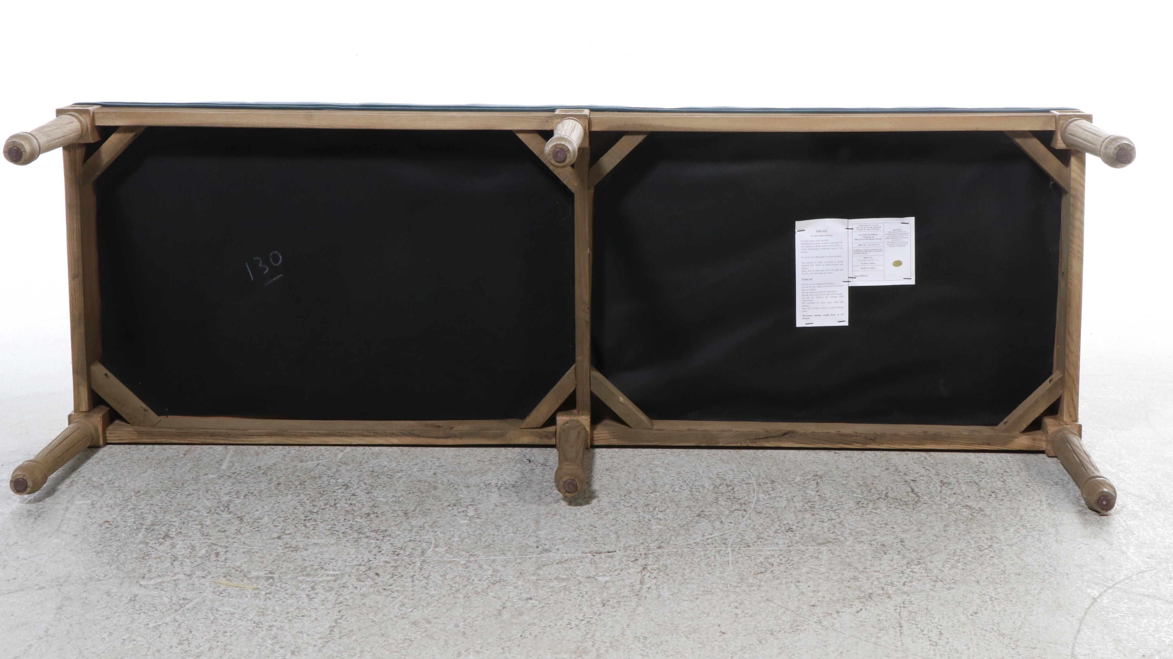 French Provincial Style Button-Tufted Bench