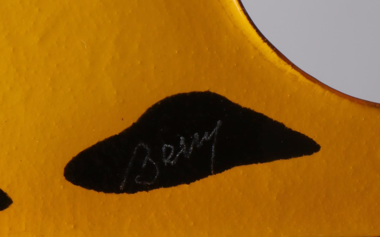 Artist Signed Marbled Art Glass Hors D'oeuvres Plates