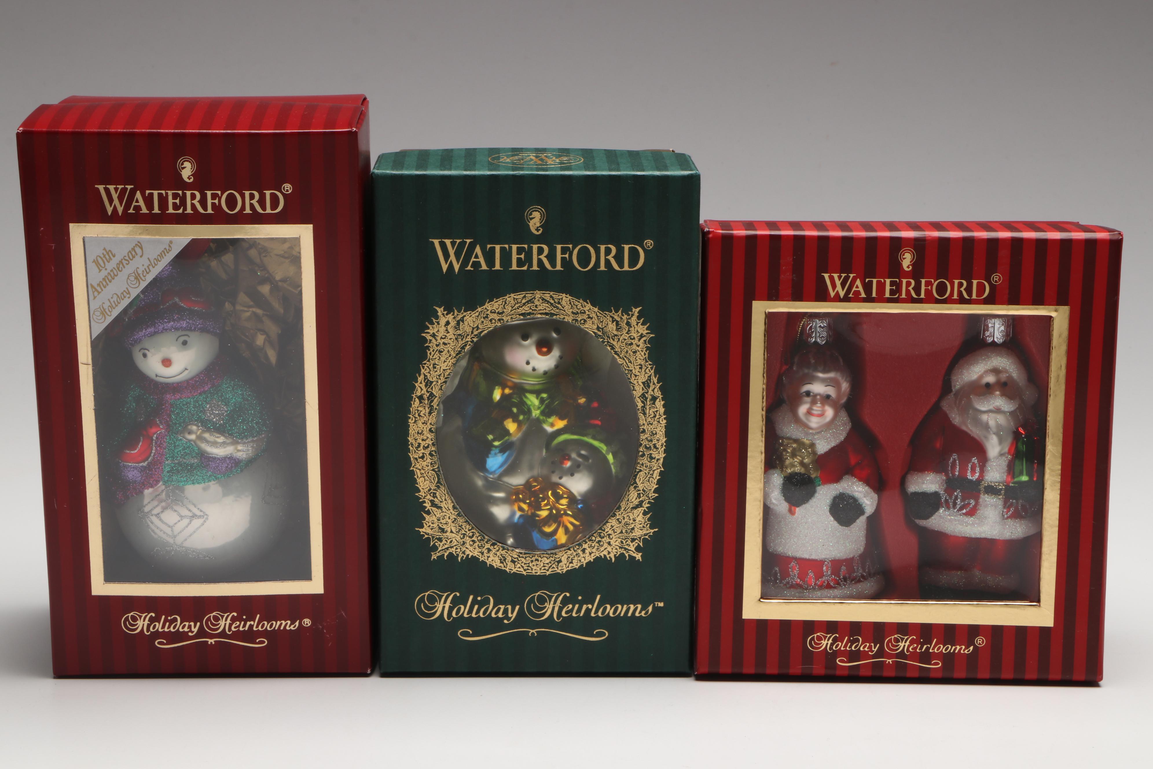 Waterford "Santa & Mrs. Claus," "Frosty Santa," and More Ornaments