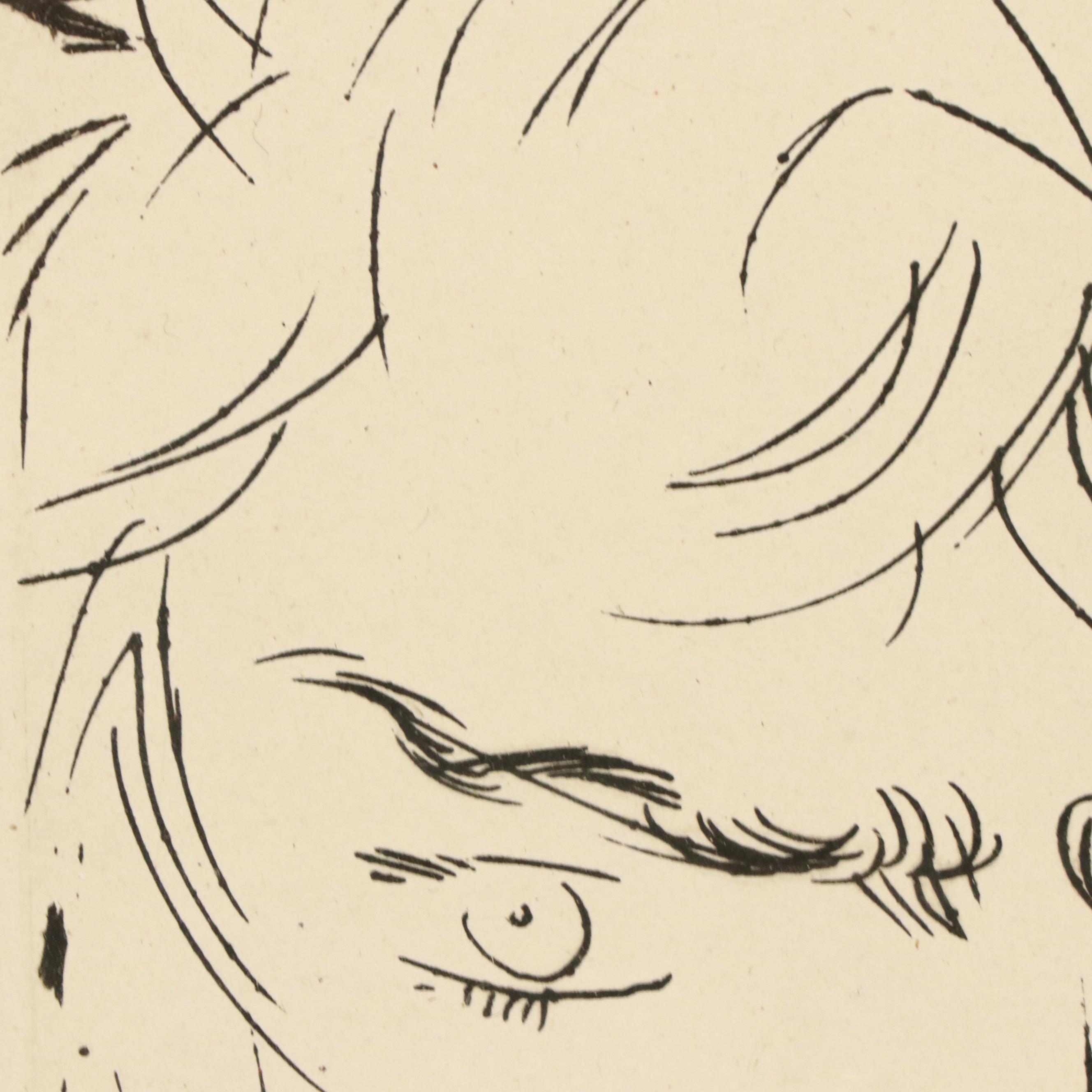 Etching After Giacomo Manzù "Portrait of Oedipus"