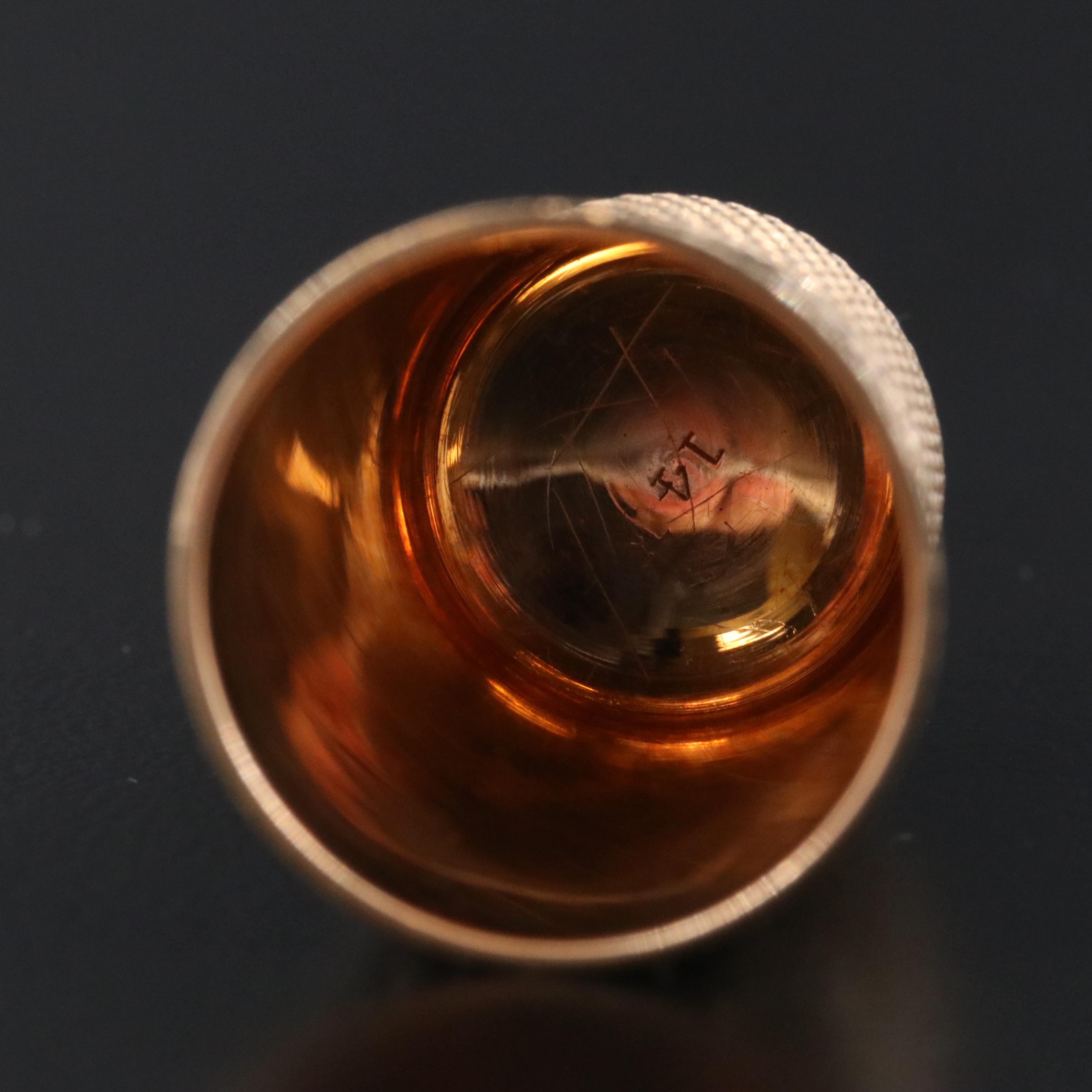 14K Floral Motif Sewing Thimble