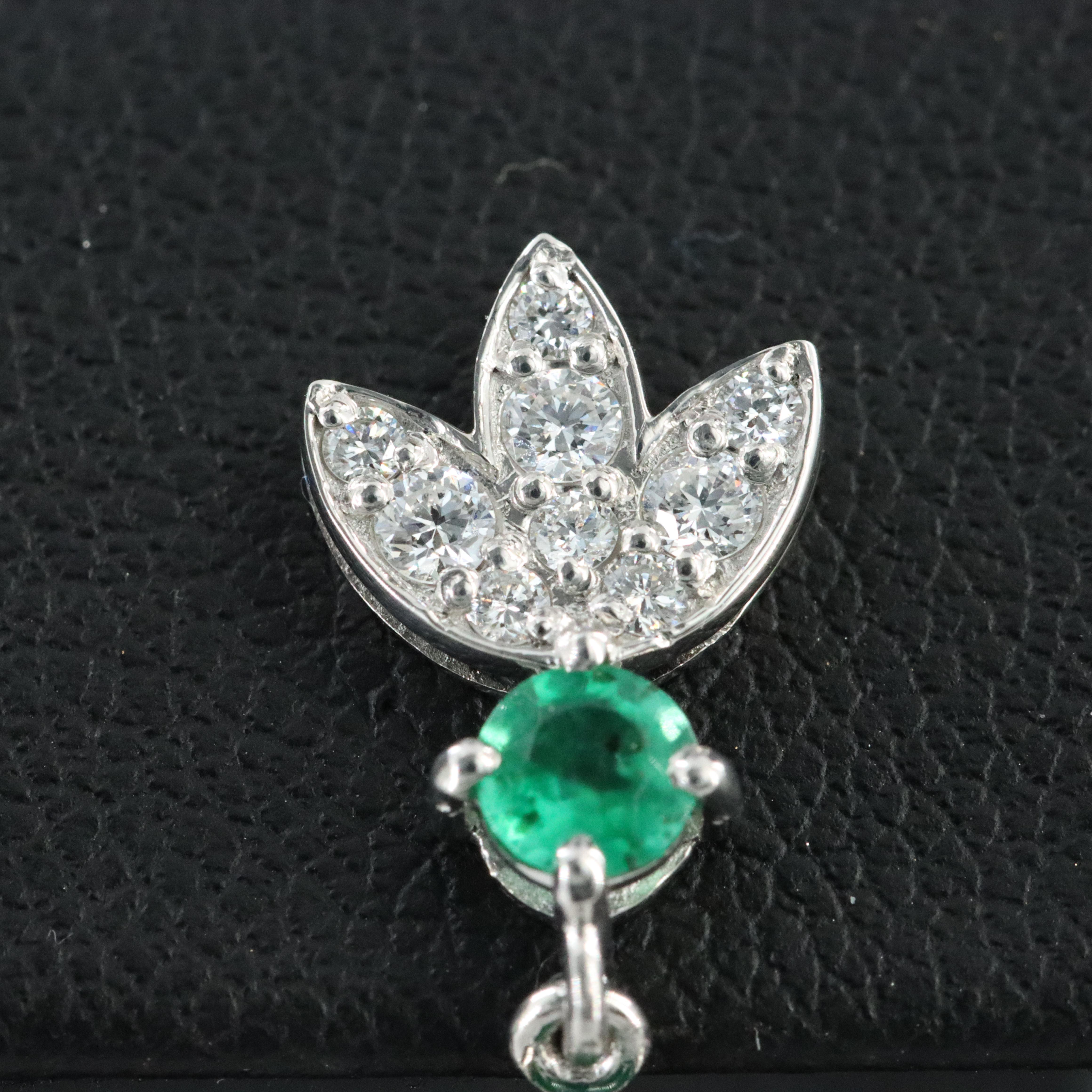 Platinum 2.60 CTW Emerald and Diamond Earrings