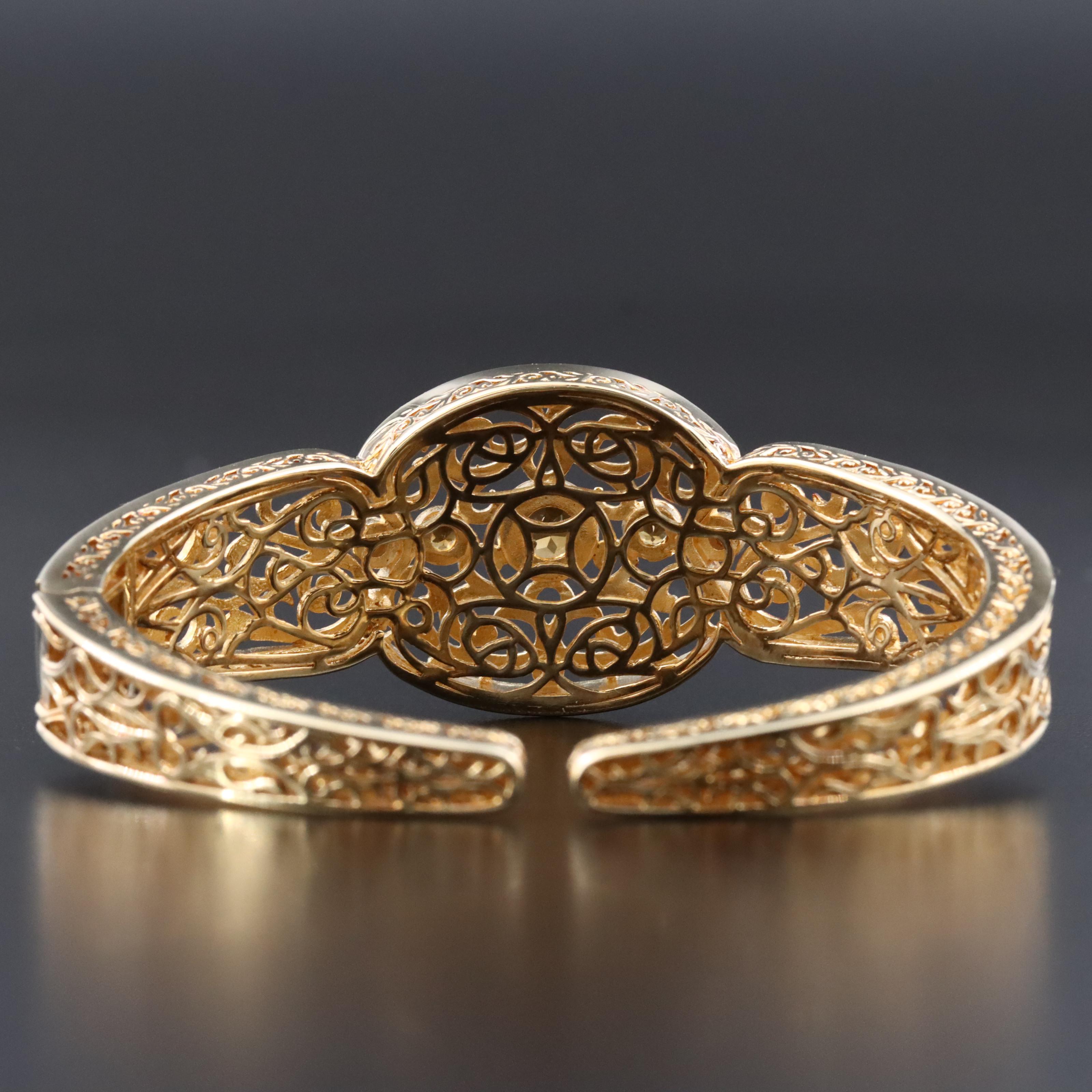 Sterling Citrine and Diamond Bangle