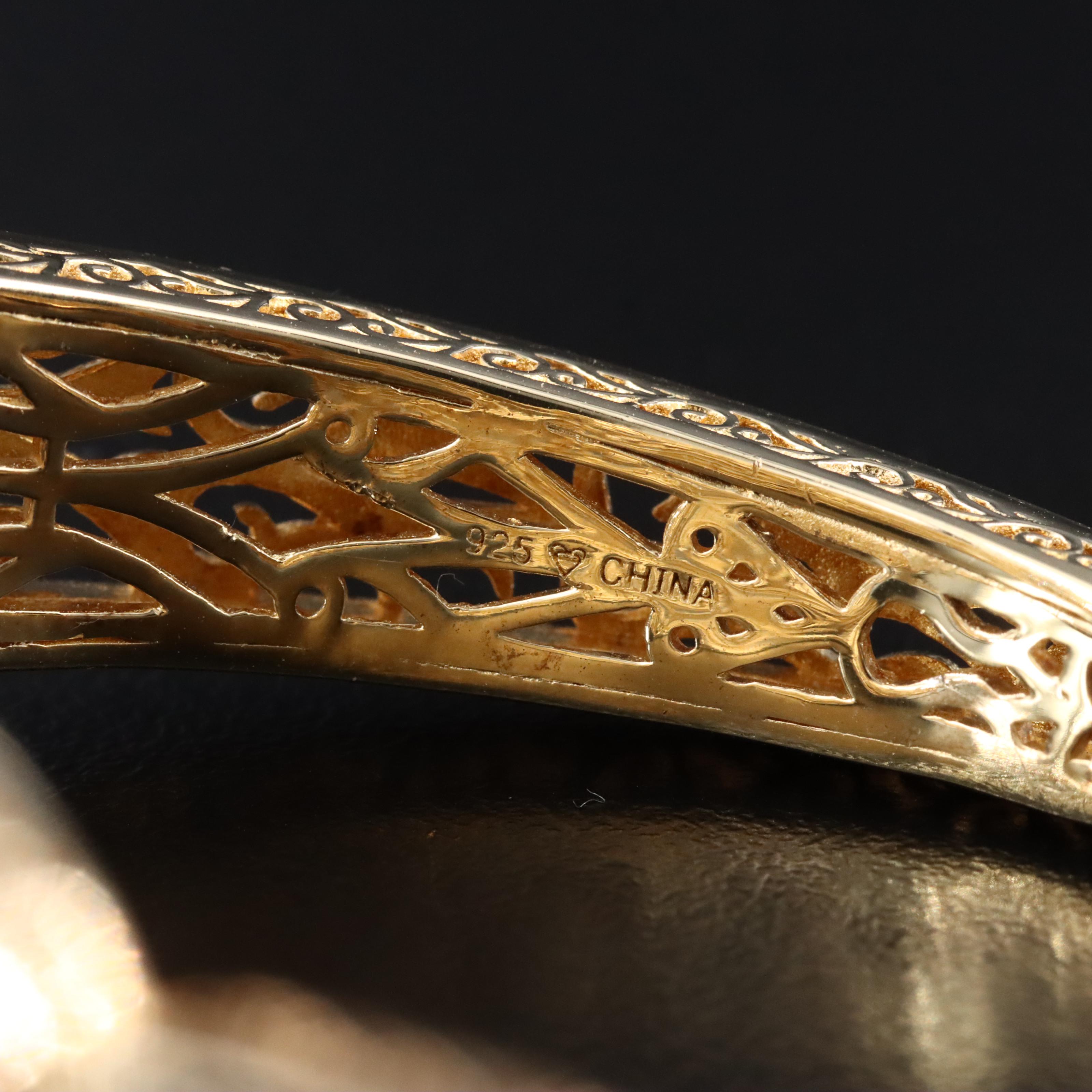 Sterling Citrine and Diamond Bangle