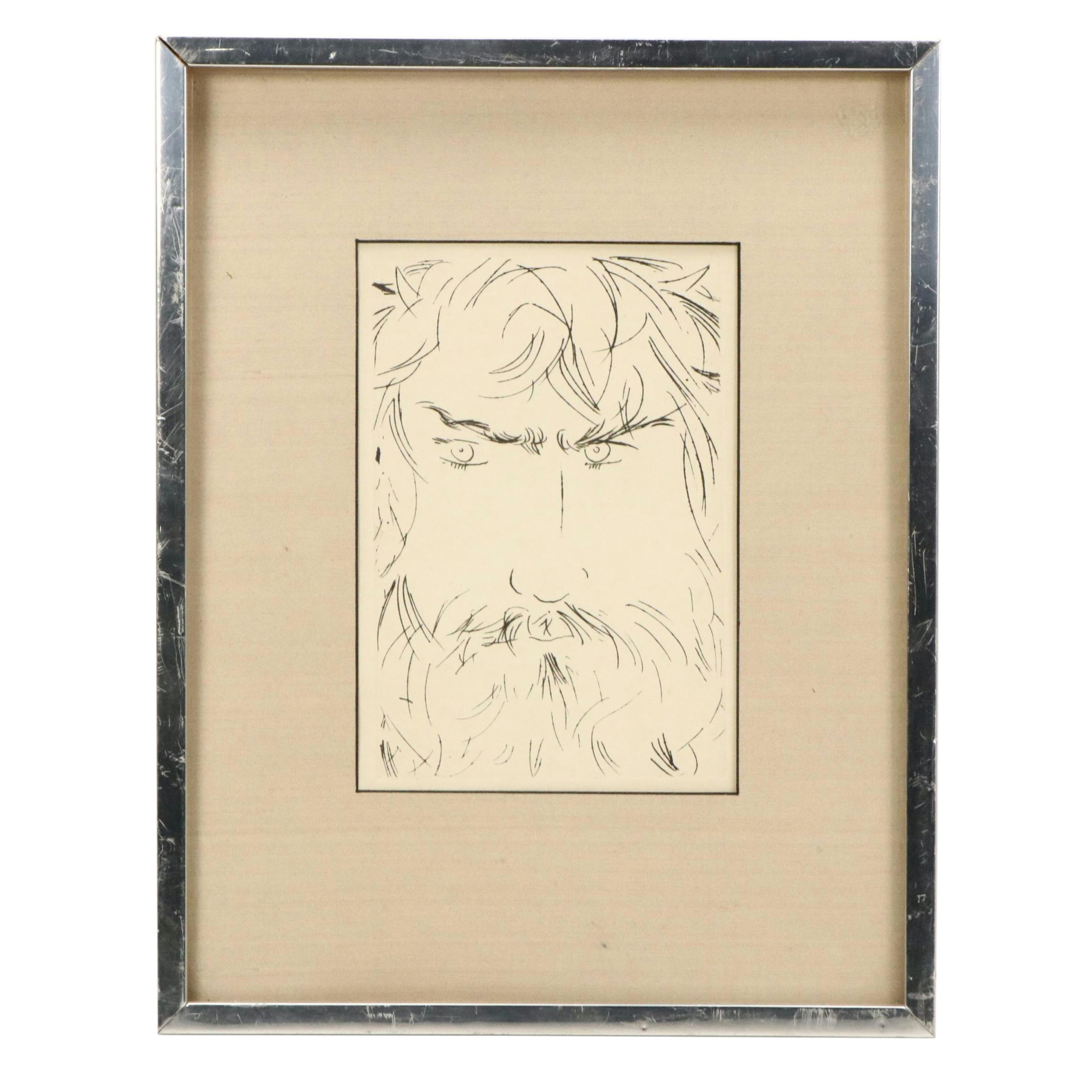 Etching After Giacomo Manzù "Portrait of Oedipus"