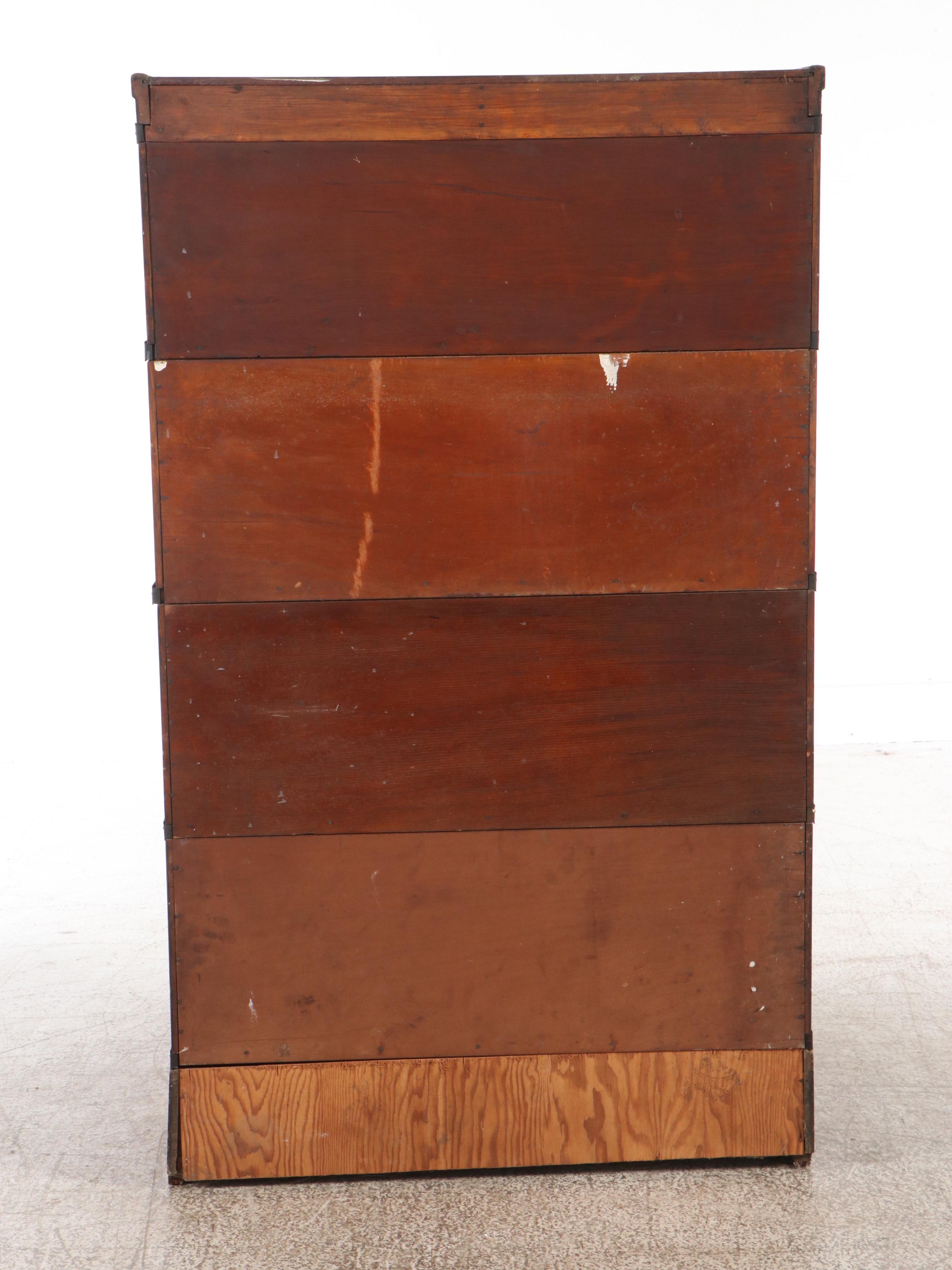 Globe-Wernicke Oak Four-Shelf Barrister's Bookcase, Early 20th Century