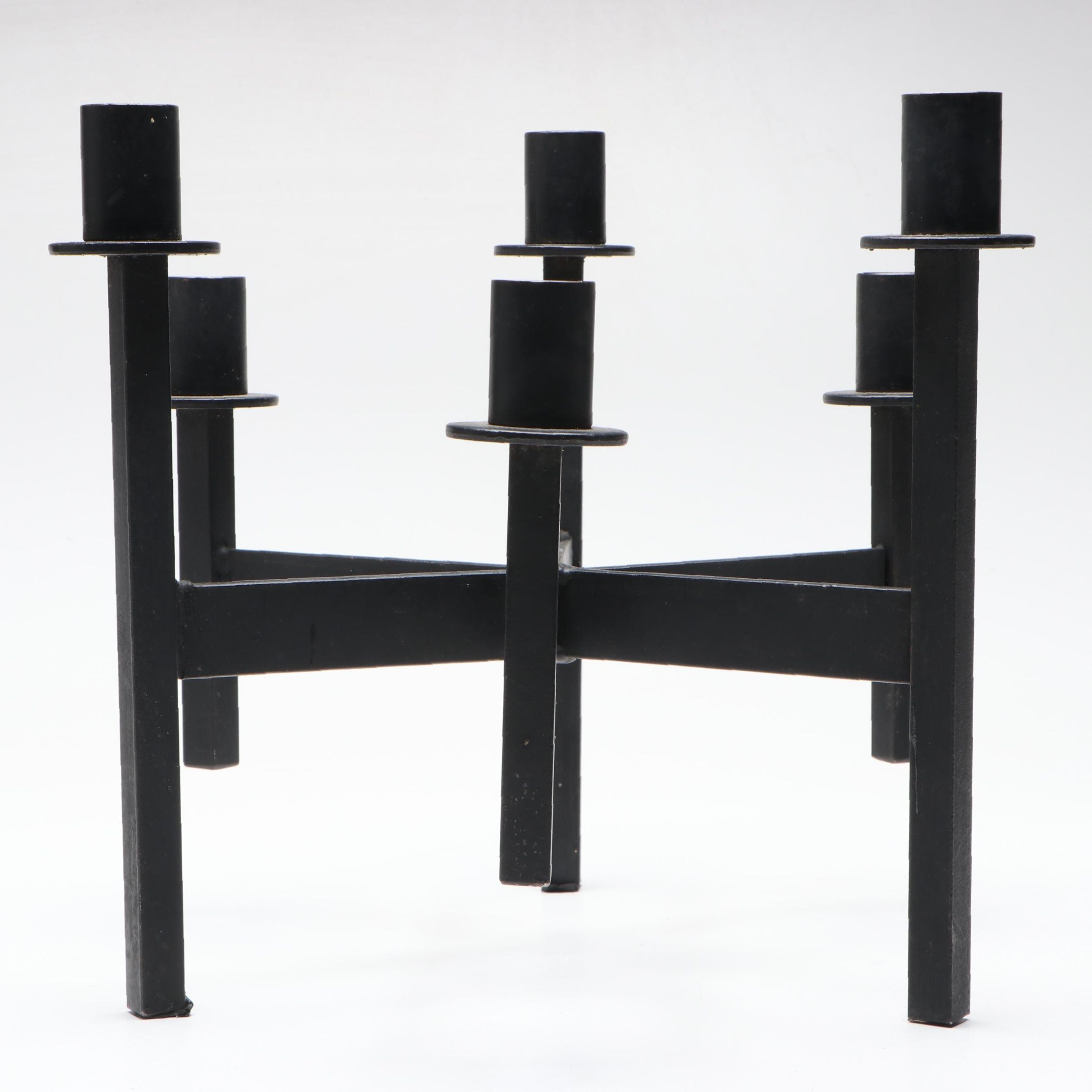 Van Keppel-Green Mid Century Modern Six-Arm Iron Candelabra
