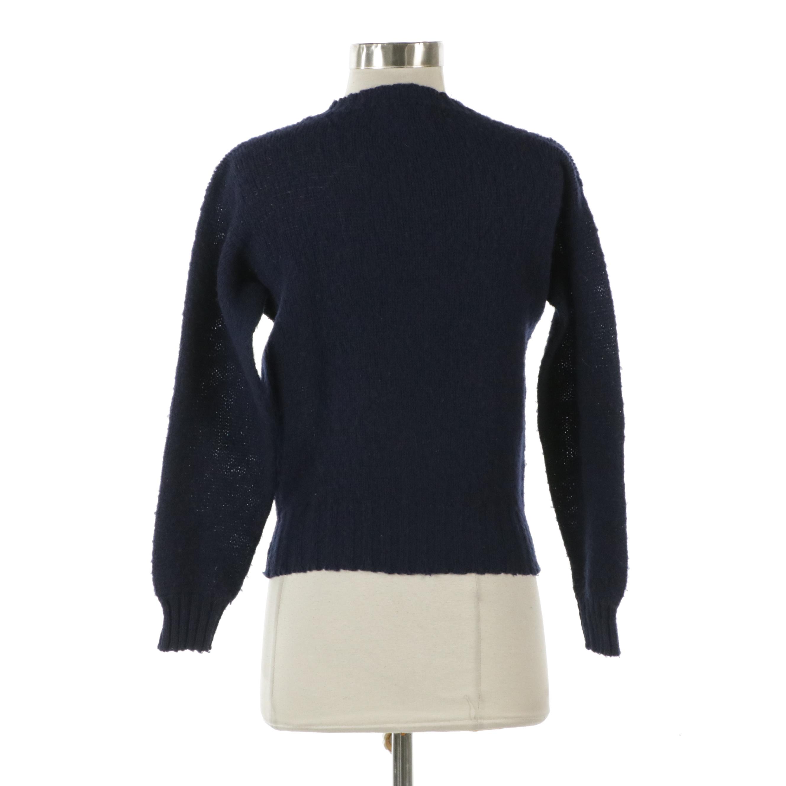 Paul Stuart New York Vintage Blue Shetland Wool Sweater