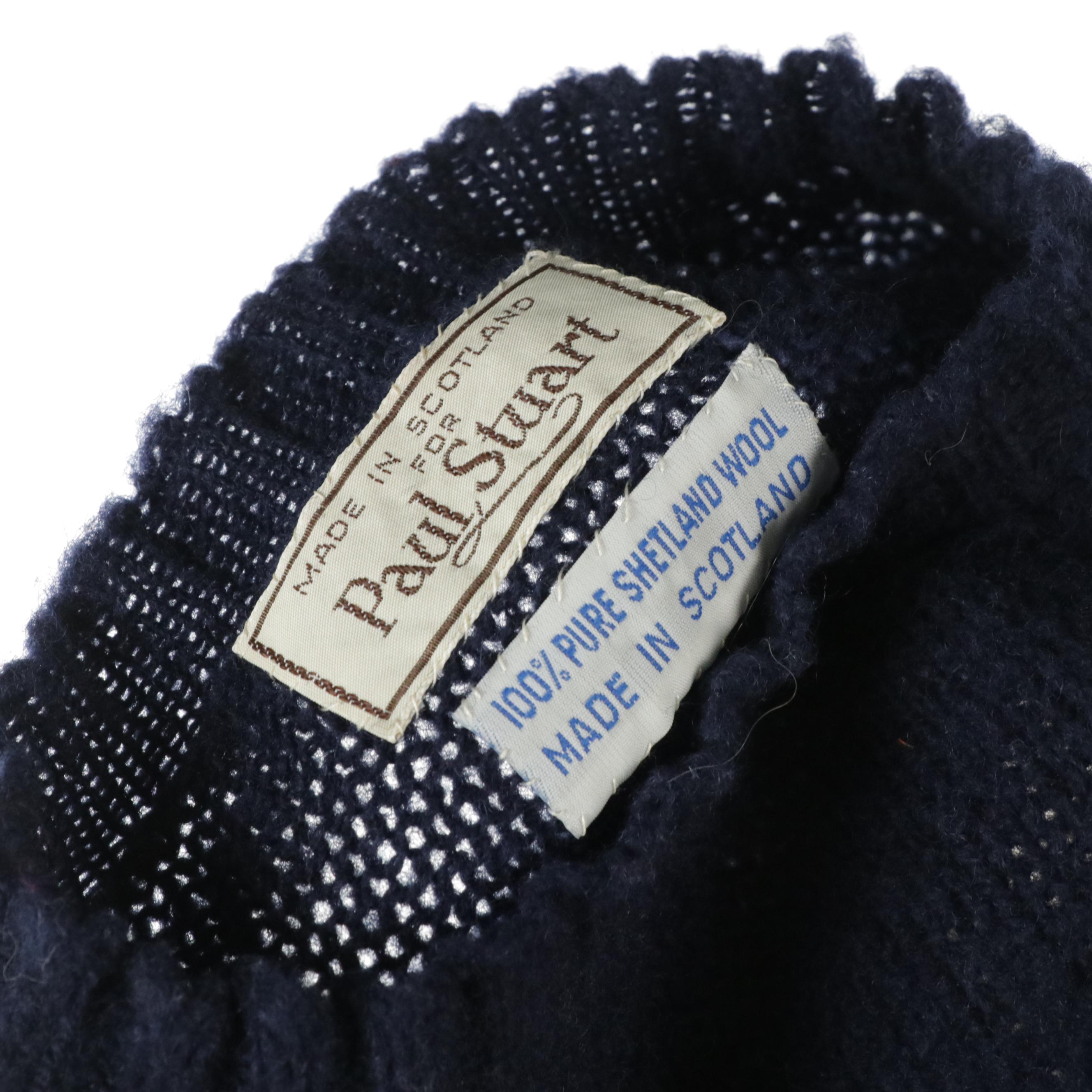 Paul Stuart New York Vintage Blue Shetland Wool Sweater