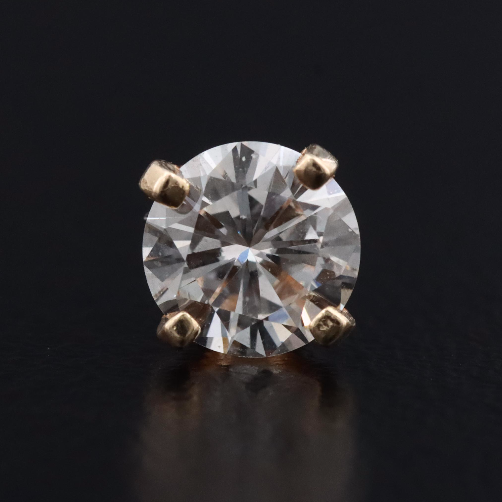 14K 0.54 CT Diamond Stud Earring