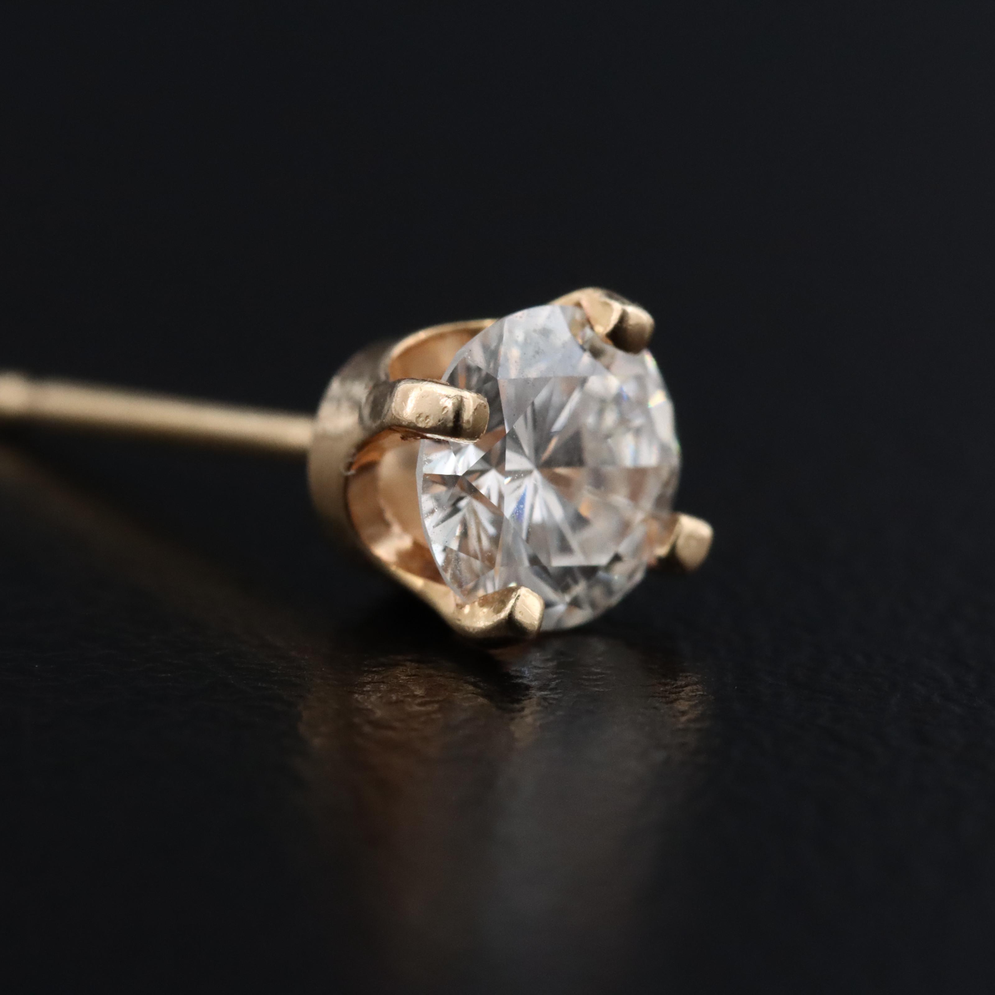 14K 0.54 CT Diamond Stud Earring