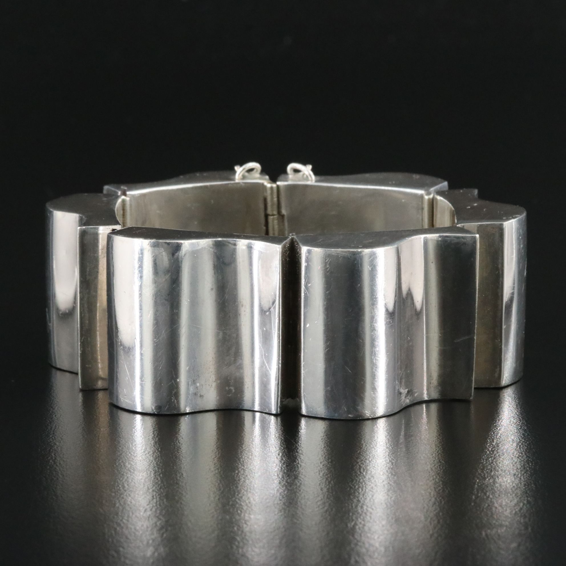 Sterling Wavy Panel Bracelet