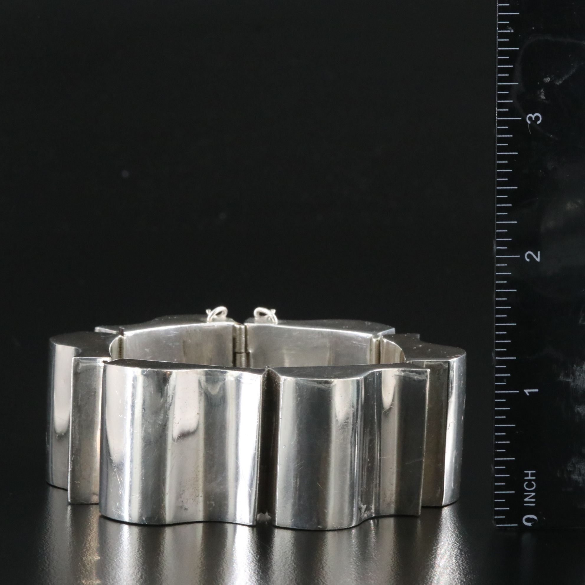 Sterling Wavy Panel Bracelet