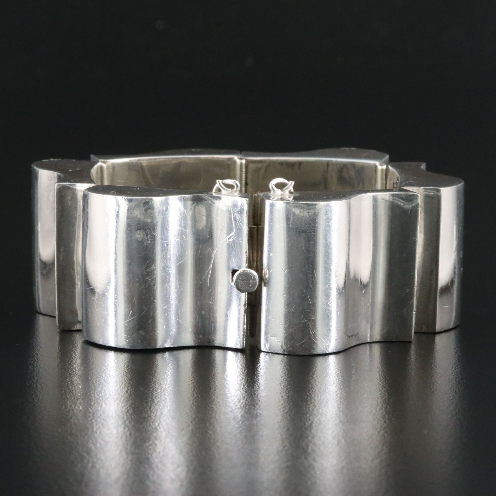Sterling Wavy Panel Bracelet