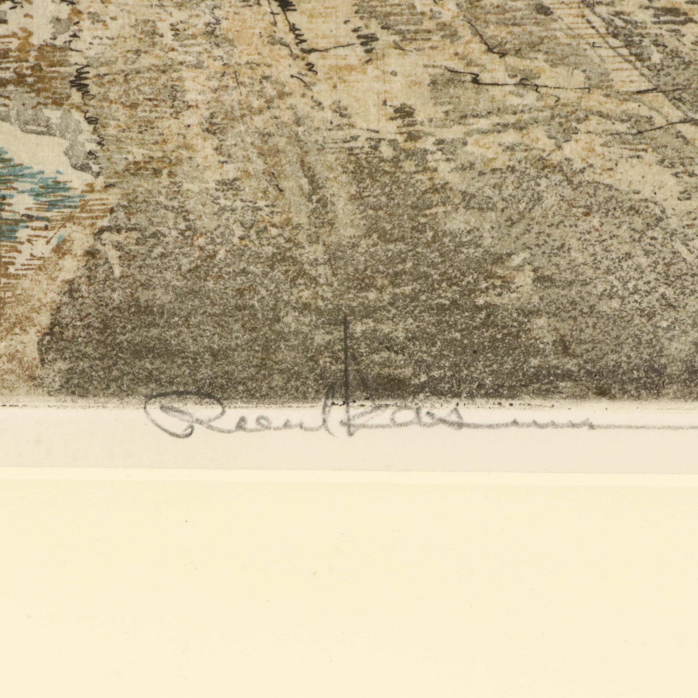 Robert Kashmir Etching "Grinzing in Winter"