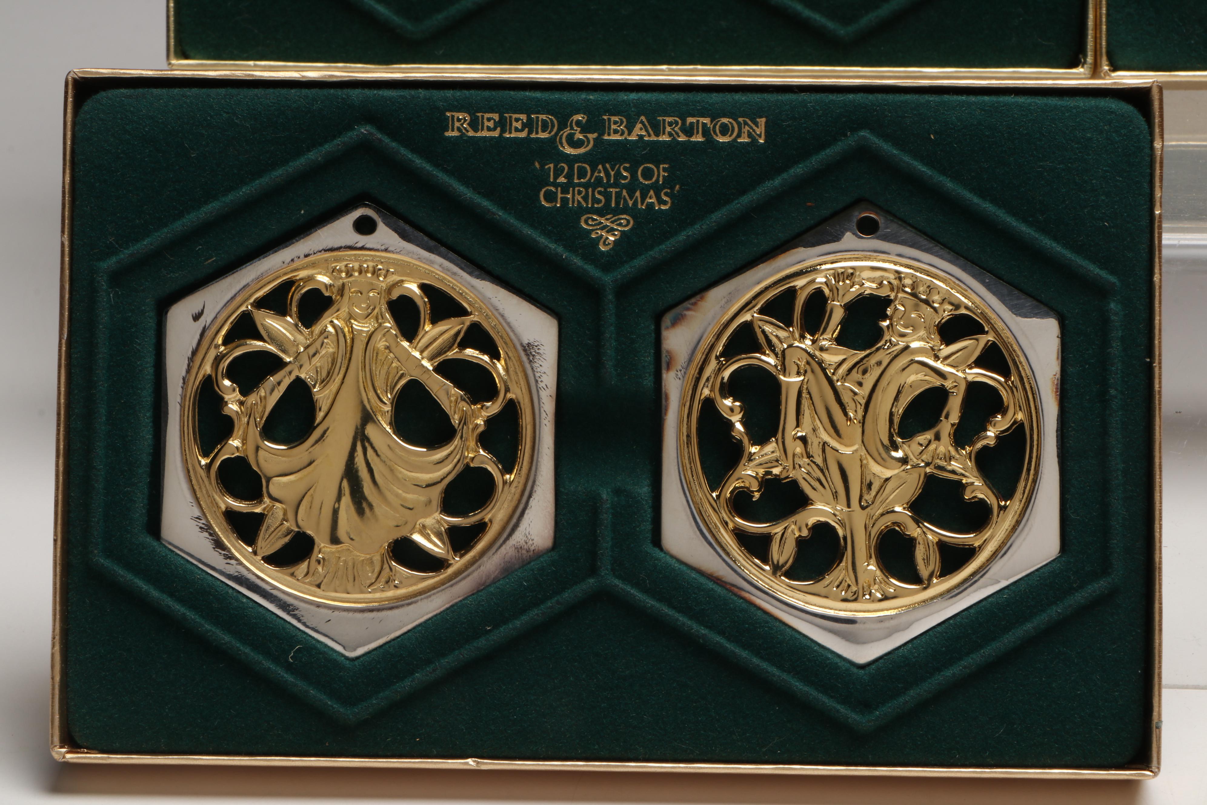 Reed & Barton Silver Plates "Twelve Days of Christmas" Ornaments