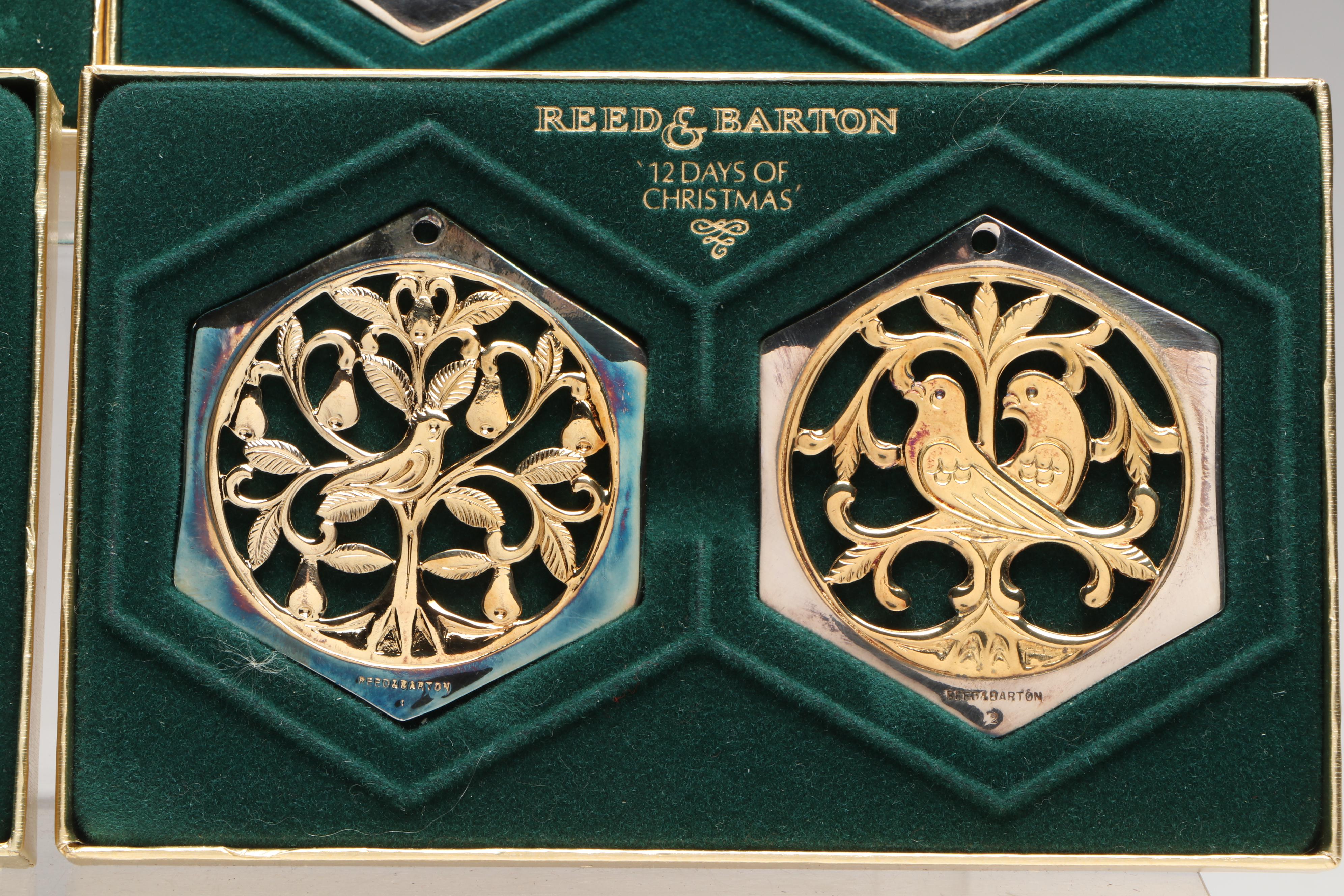 Reed & Barton Silver Plates "Twelve Days of Christmas" Ornaments
