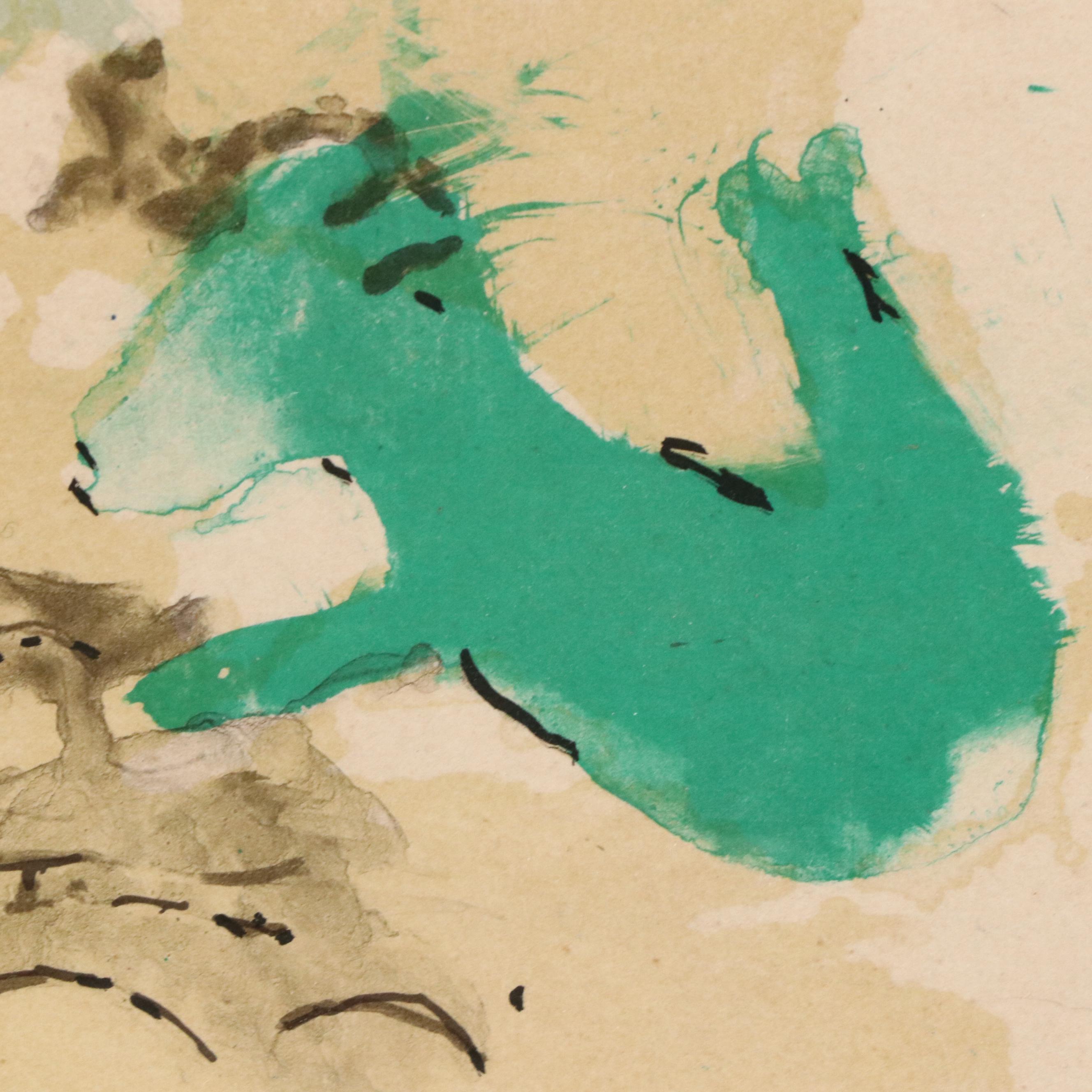 Lithograph After Marc Chagall "Banks of the Siene"