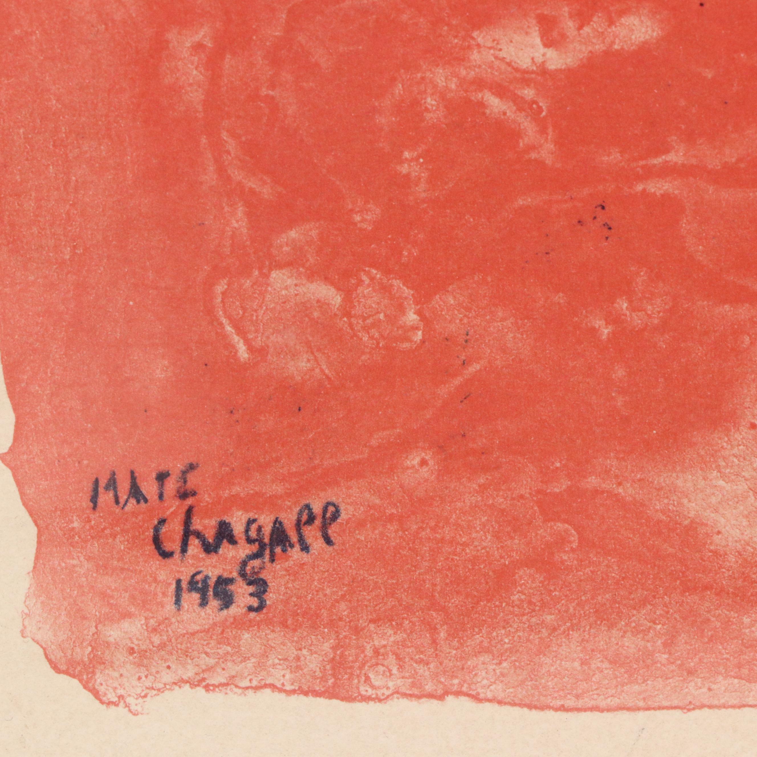 Lithograph After Marc Chagall "Banks of the Siene"