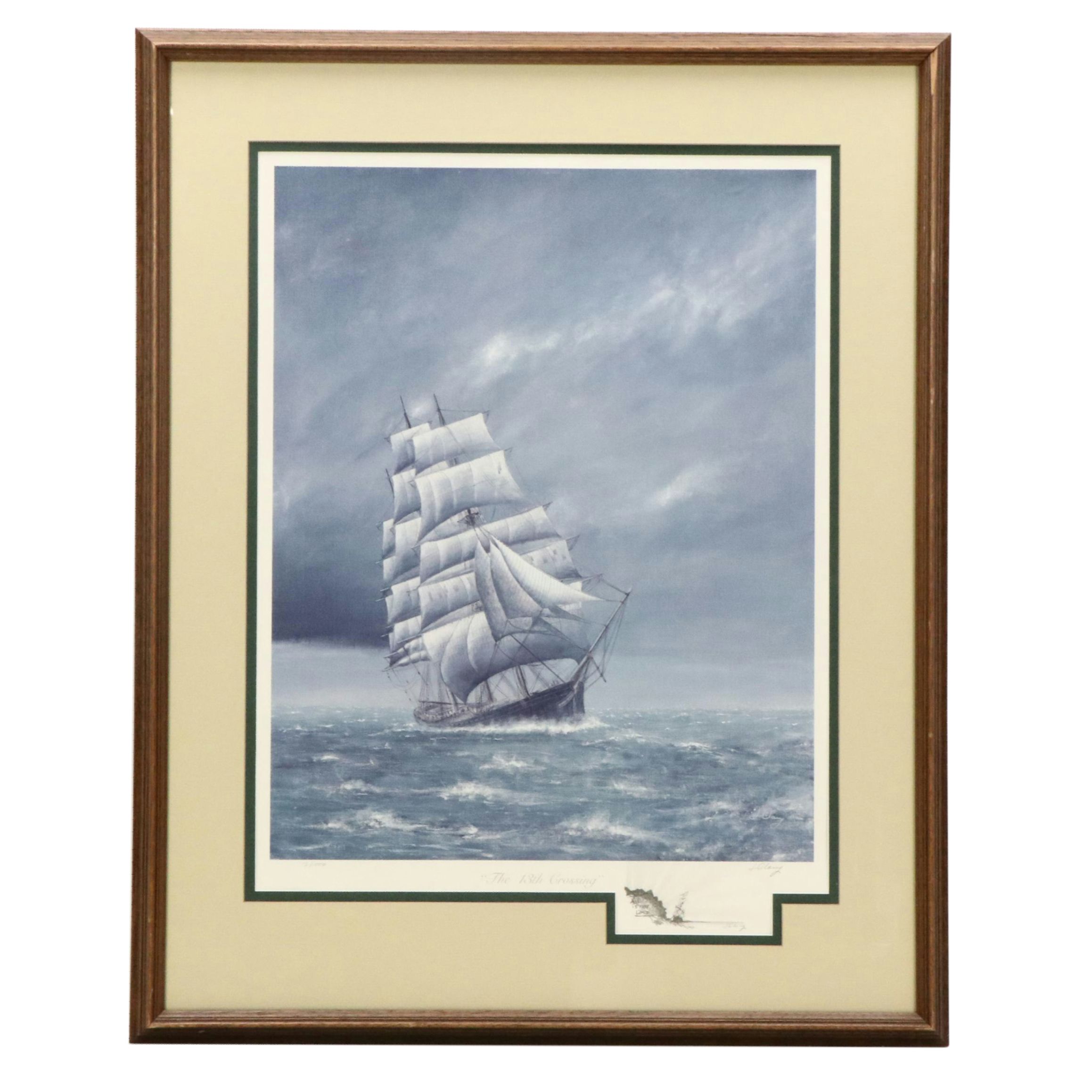 Jim Clary Offset Lithograph with Remarque "The 13th Crossing"