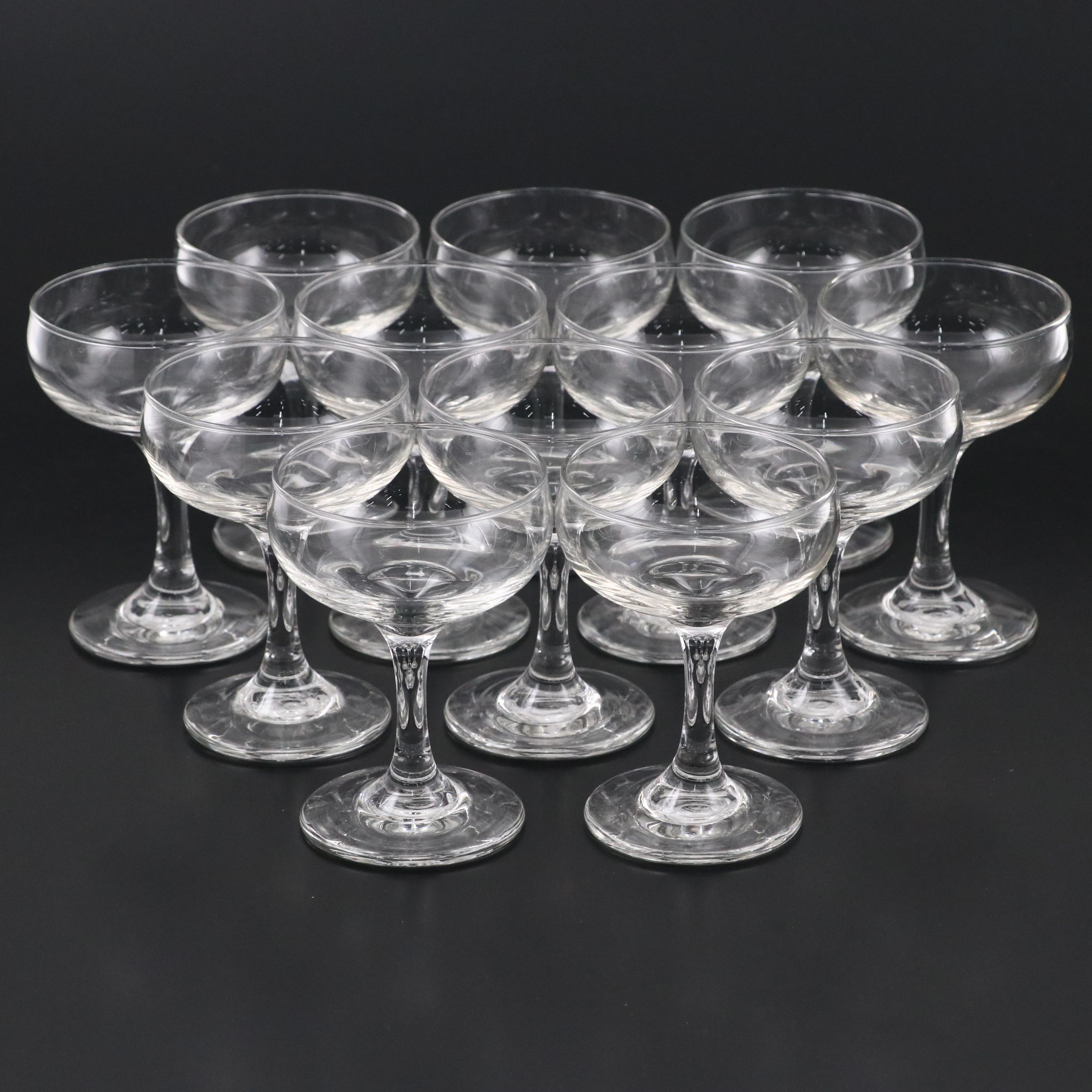 Libbey Art Deco Style Glass Coupes