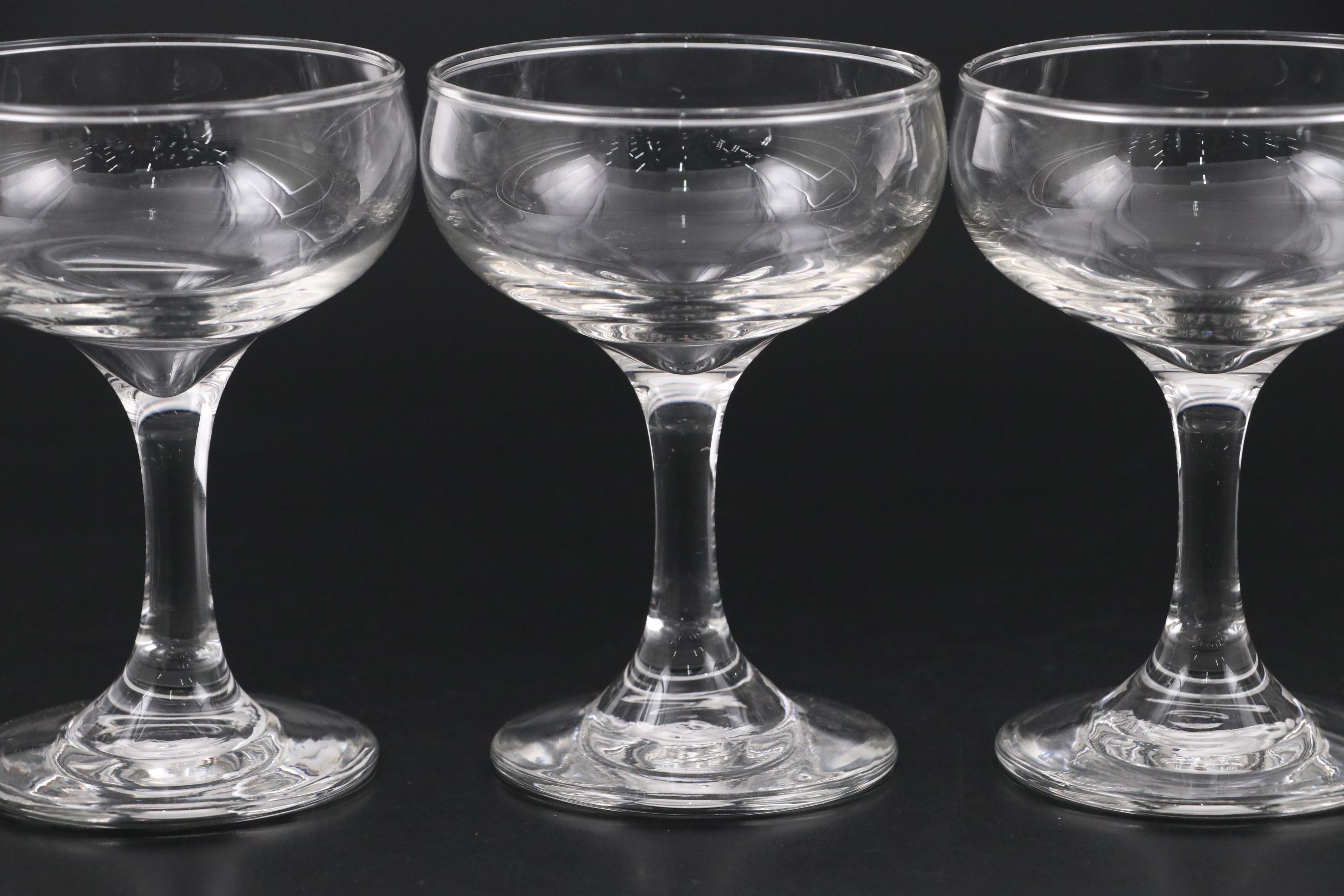 Libbey Art Deco Style Glass Coupes