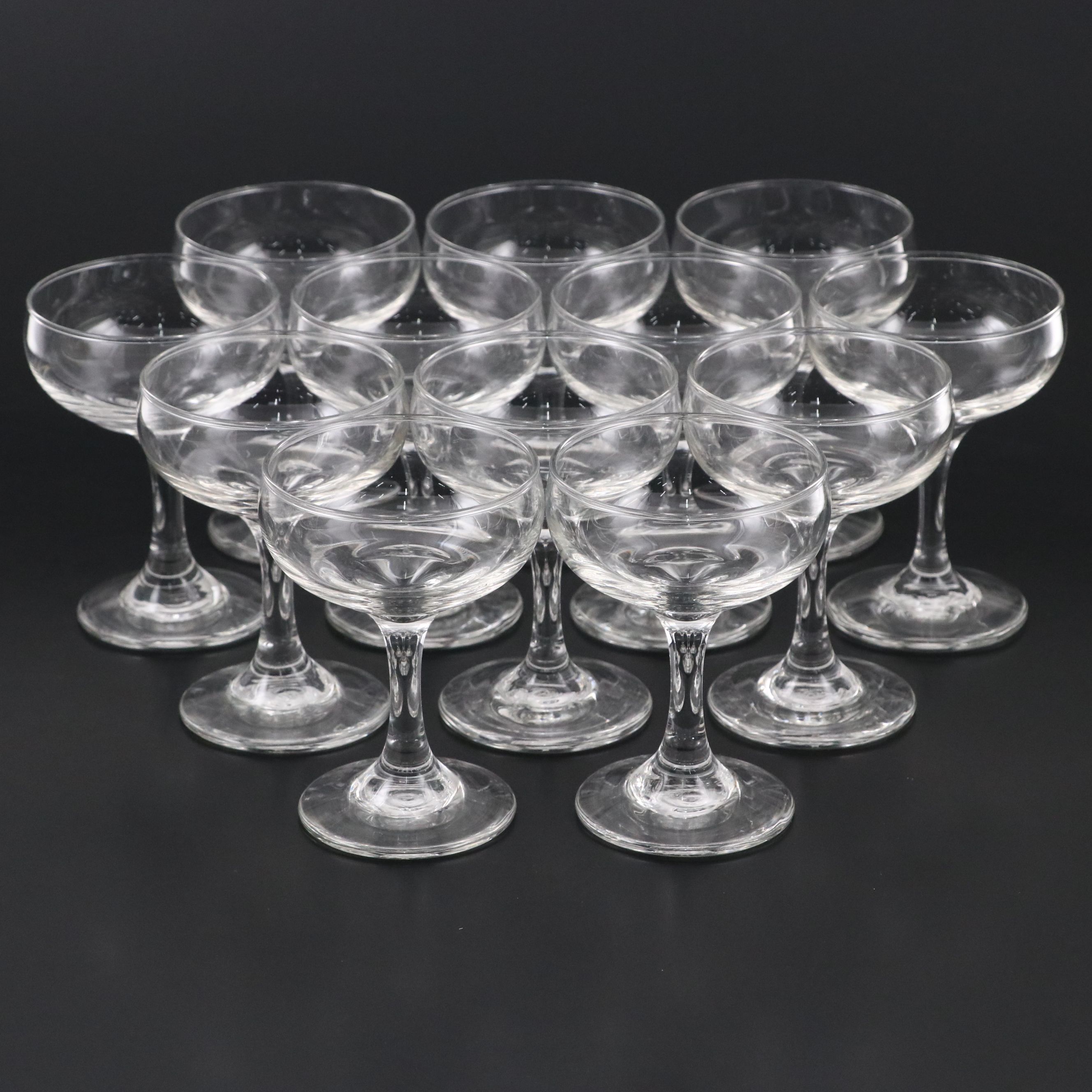 Libbey Art Deco Style Glass Coupes