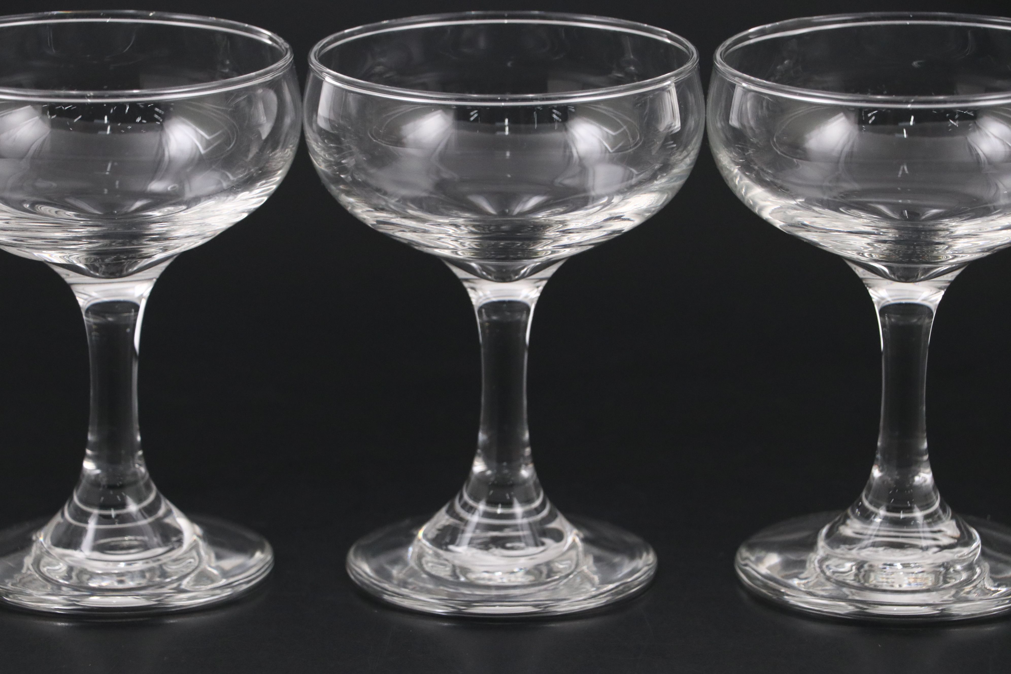Libbey Art Deco Style Glass Coupes