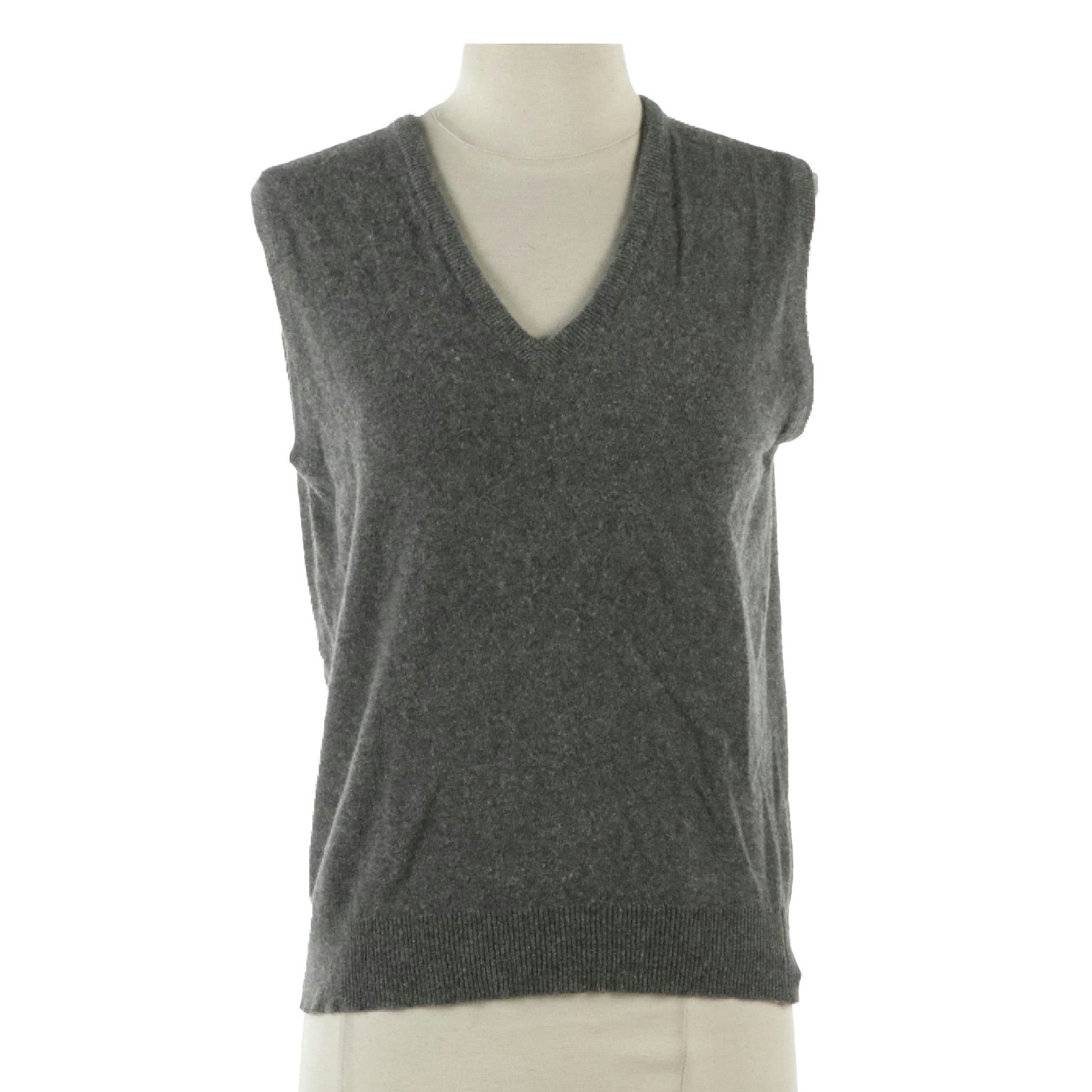 Burberrys Grey Cashmere Knit Sweater Vest