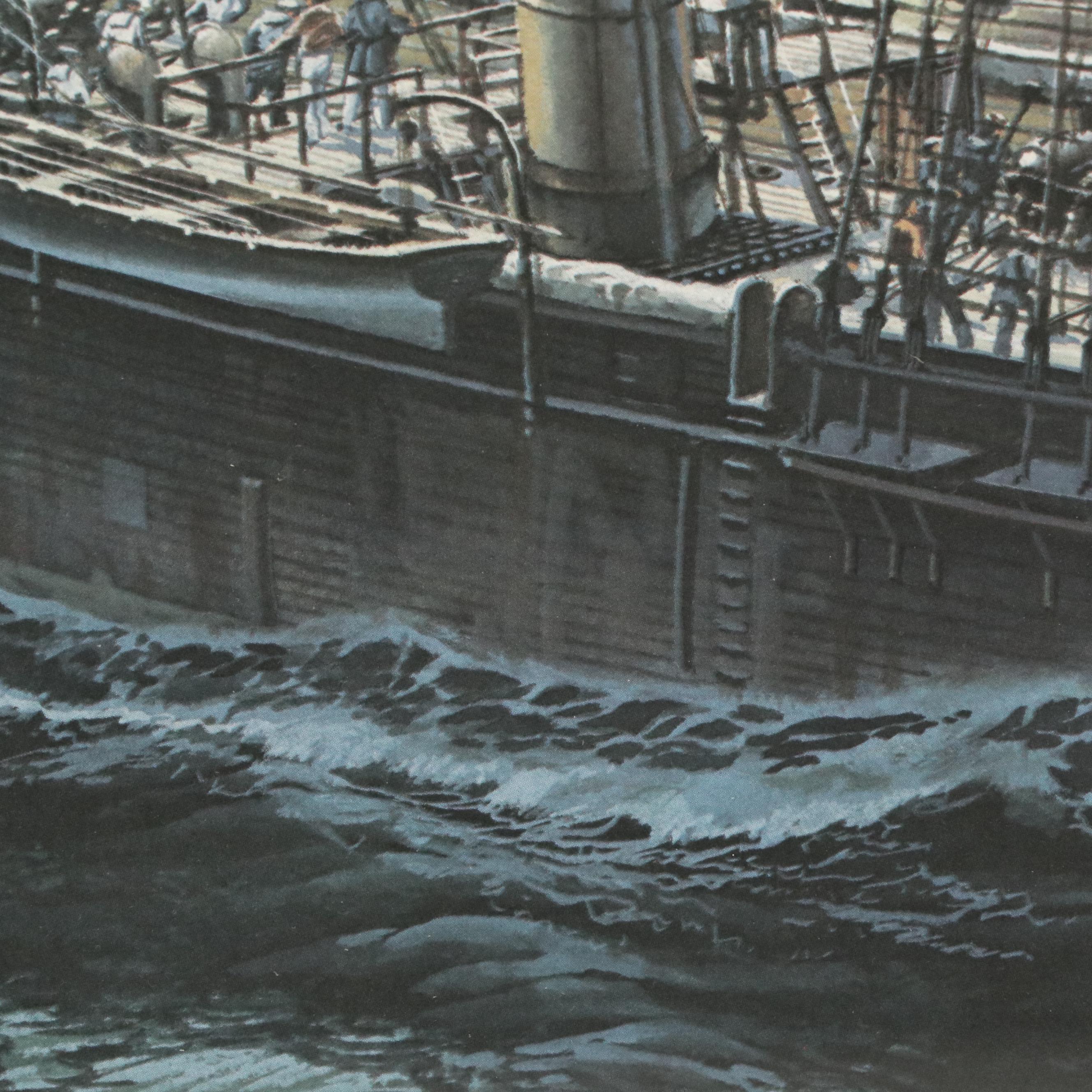 Tom W. Freeman Naval Battle Offset Lithograph "Sunday Showdown"