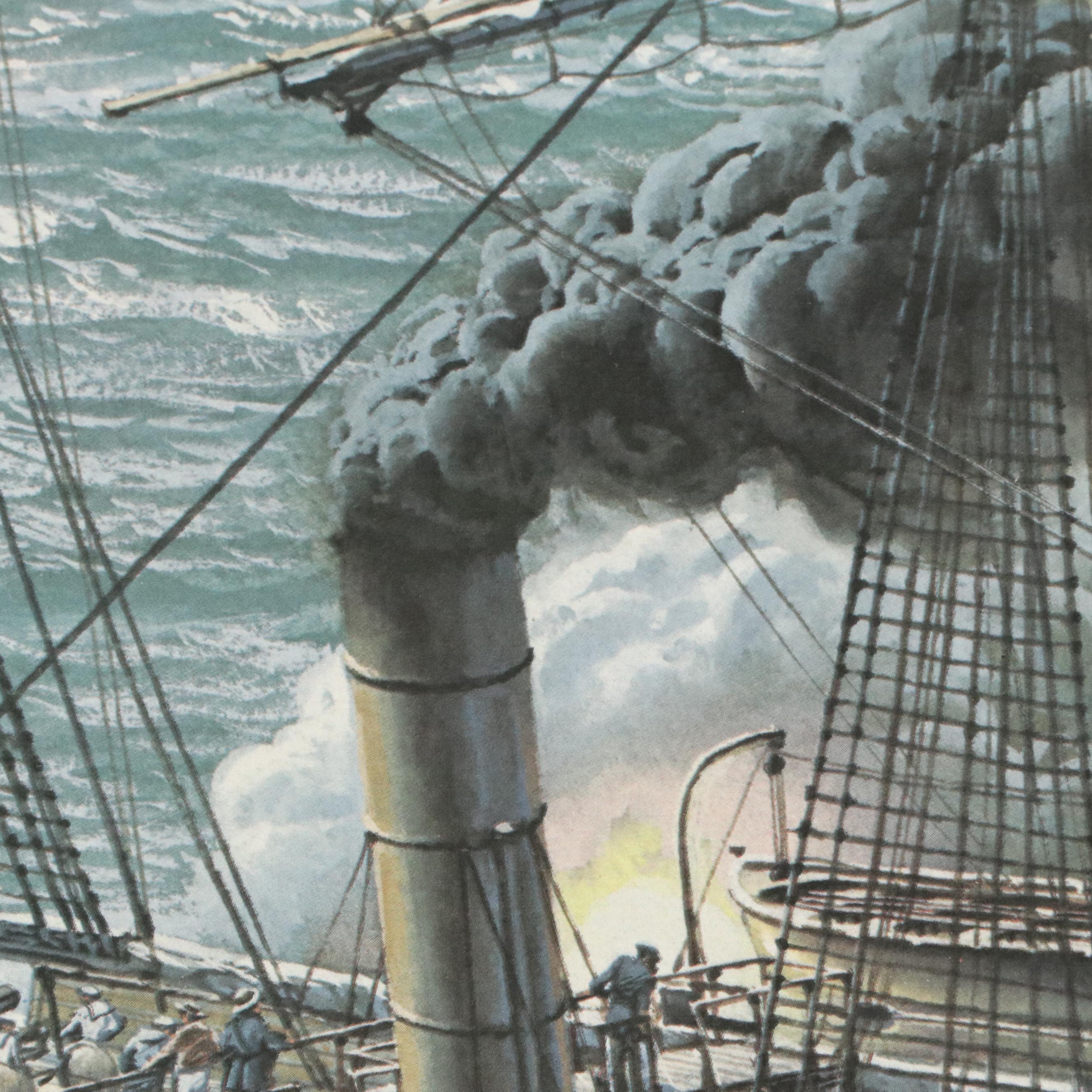 Tom W. Freeman Naval Battle Offset Lithograph "Sunday Showdown"