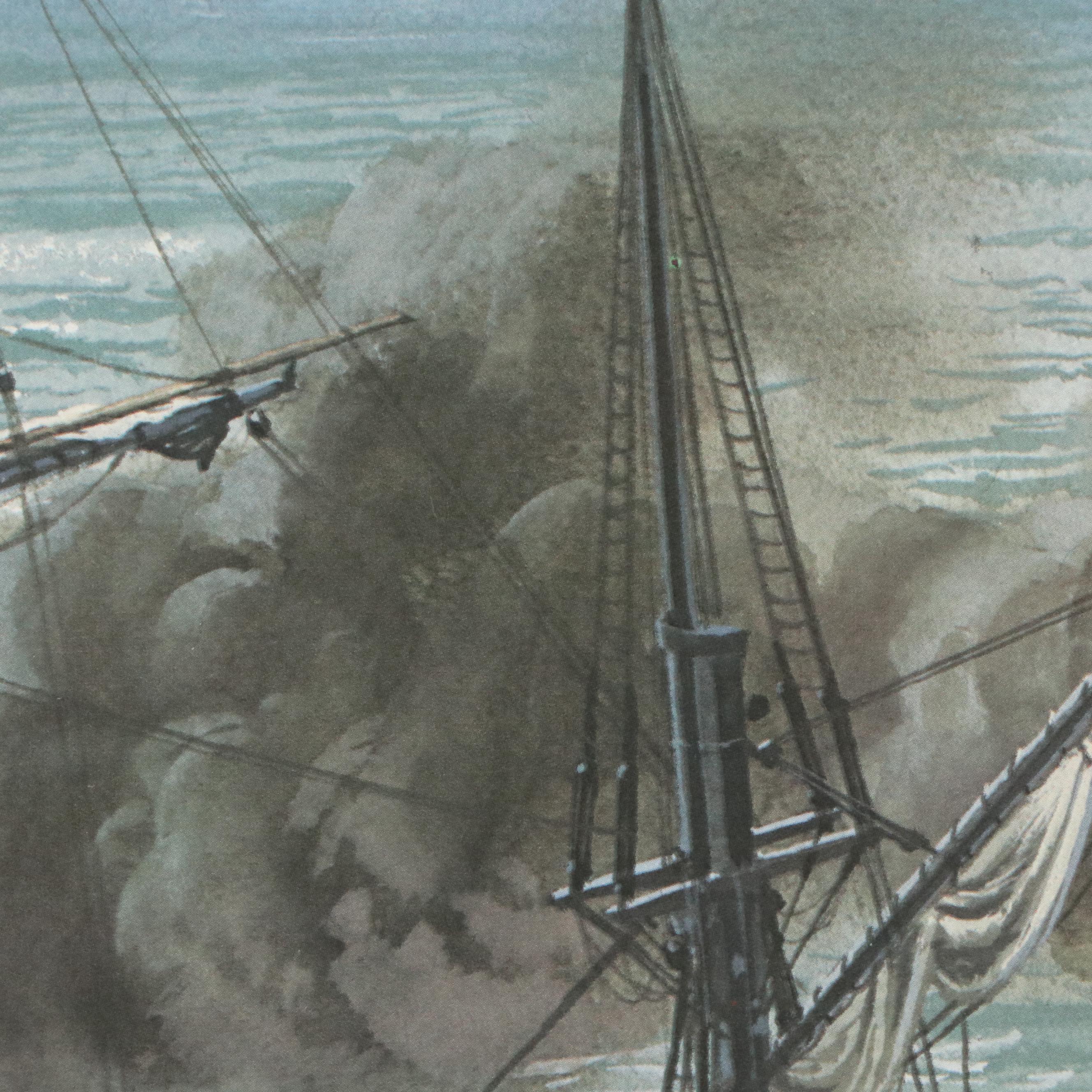 Tom W. Freeman Naval Battle Offset Lithograph "Sunday Showdown"