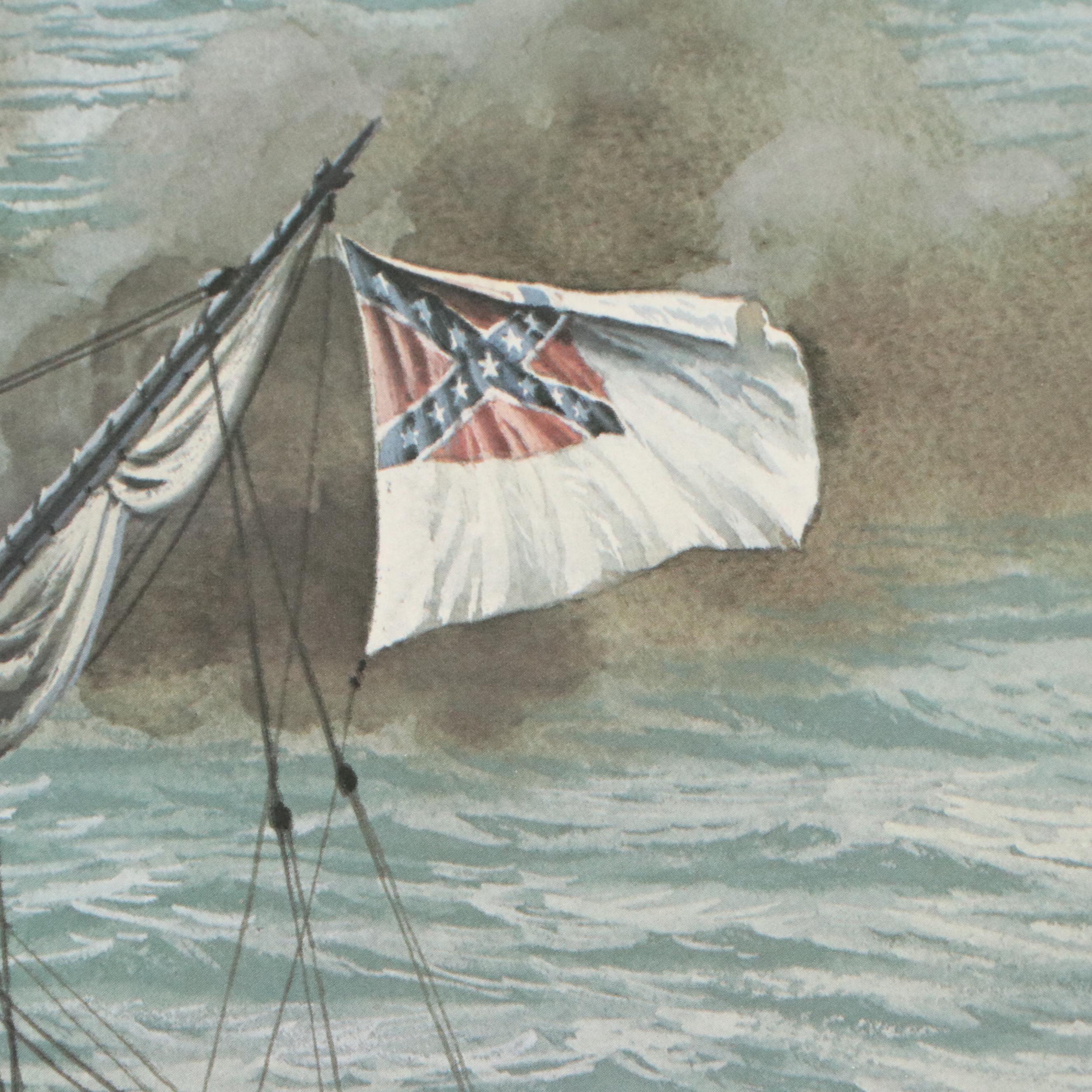 Tom W. Freeman Naval Battle Offset Lithograph "Sunday Showdown"