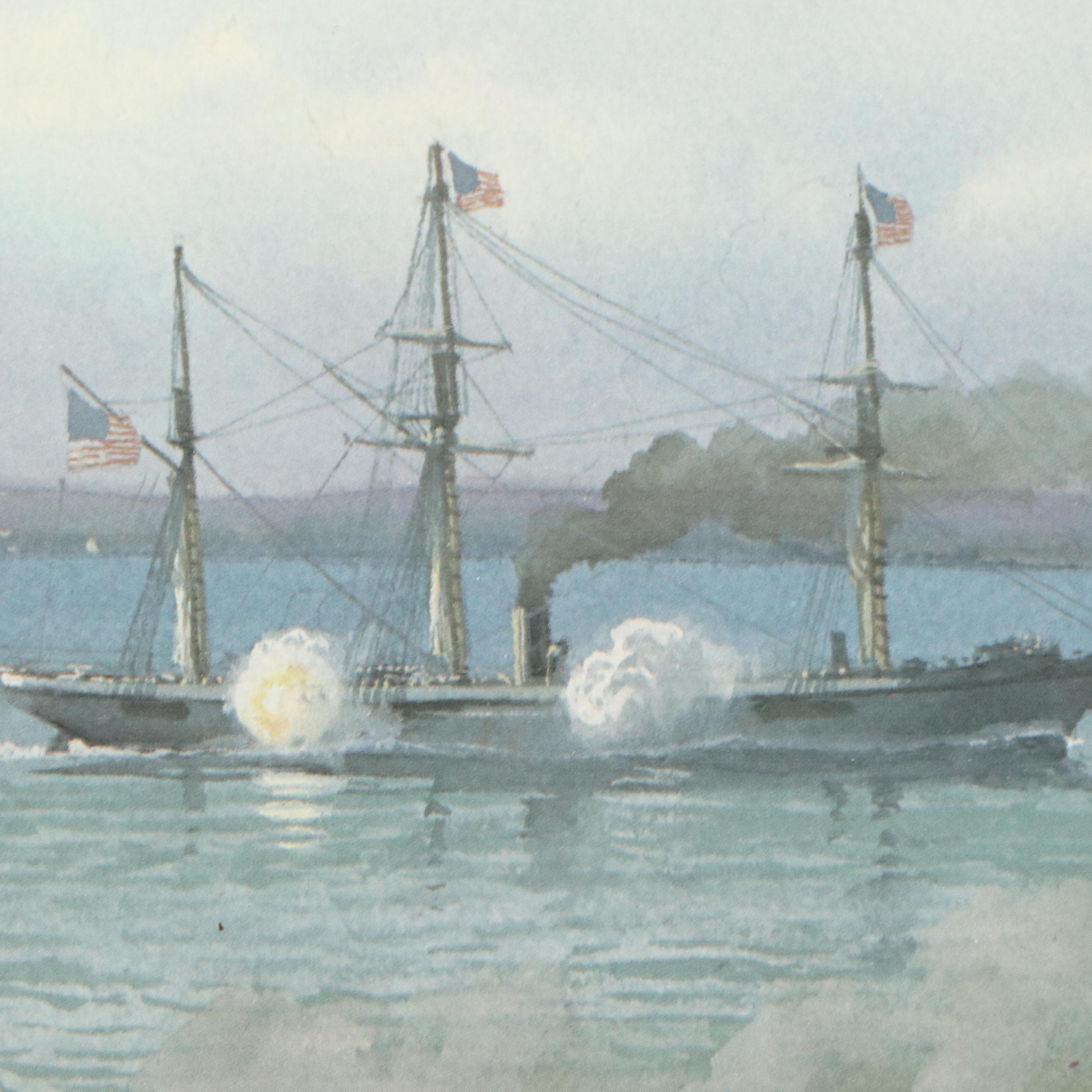 Tom W. Freeman Naval Battle Offset Lithograph "Sunday Showdown"