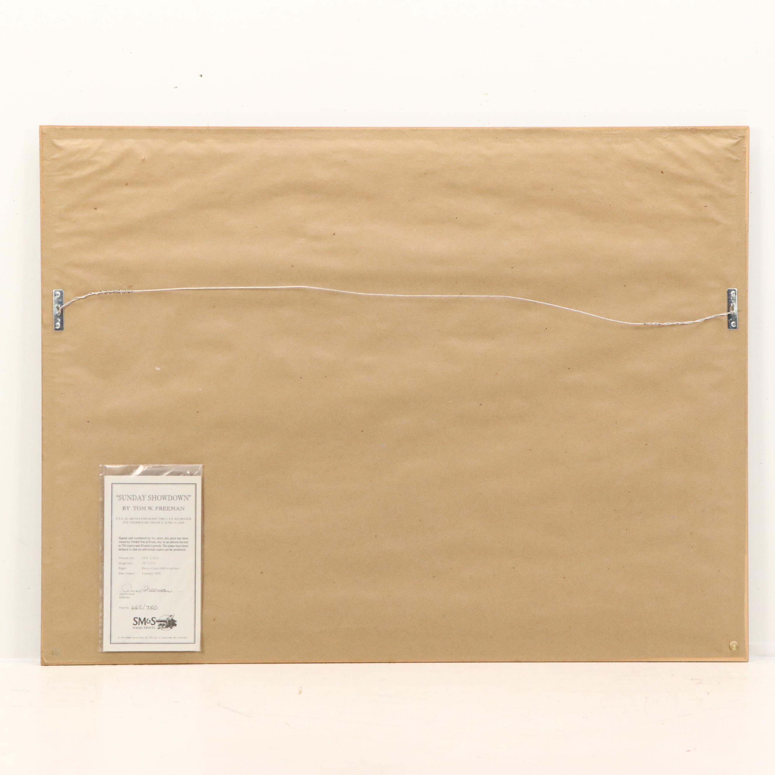 Tom W. Freeman Naval Battle Offset Lithograph "Sunday Showdown"