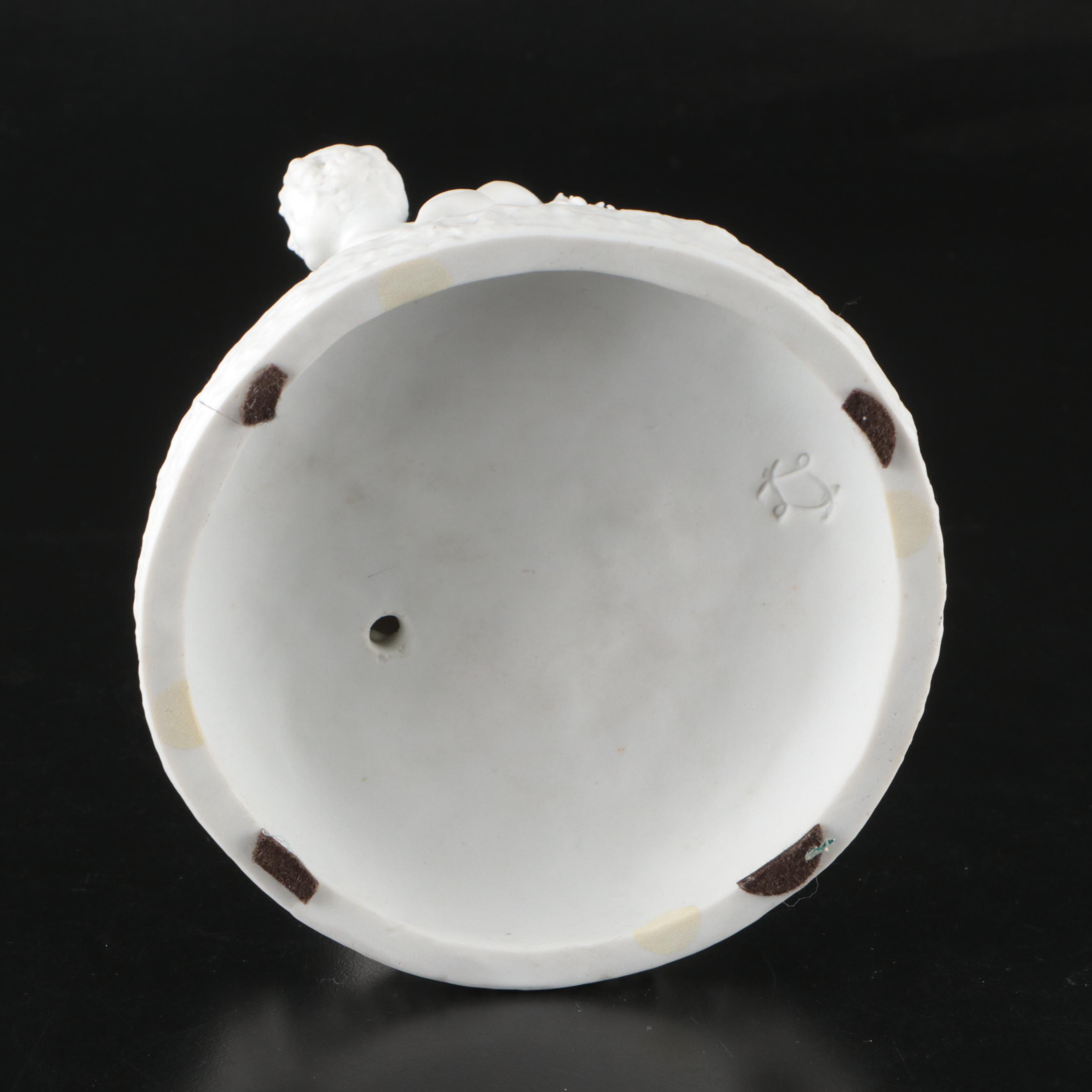 Pair of Sevres Style Bisque Figurine Vases with Royal Vienna Porcelain Figurines