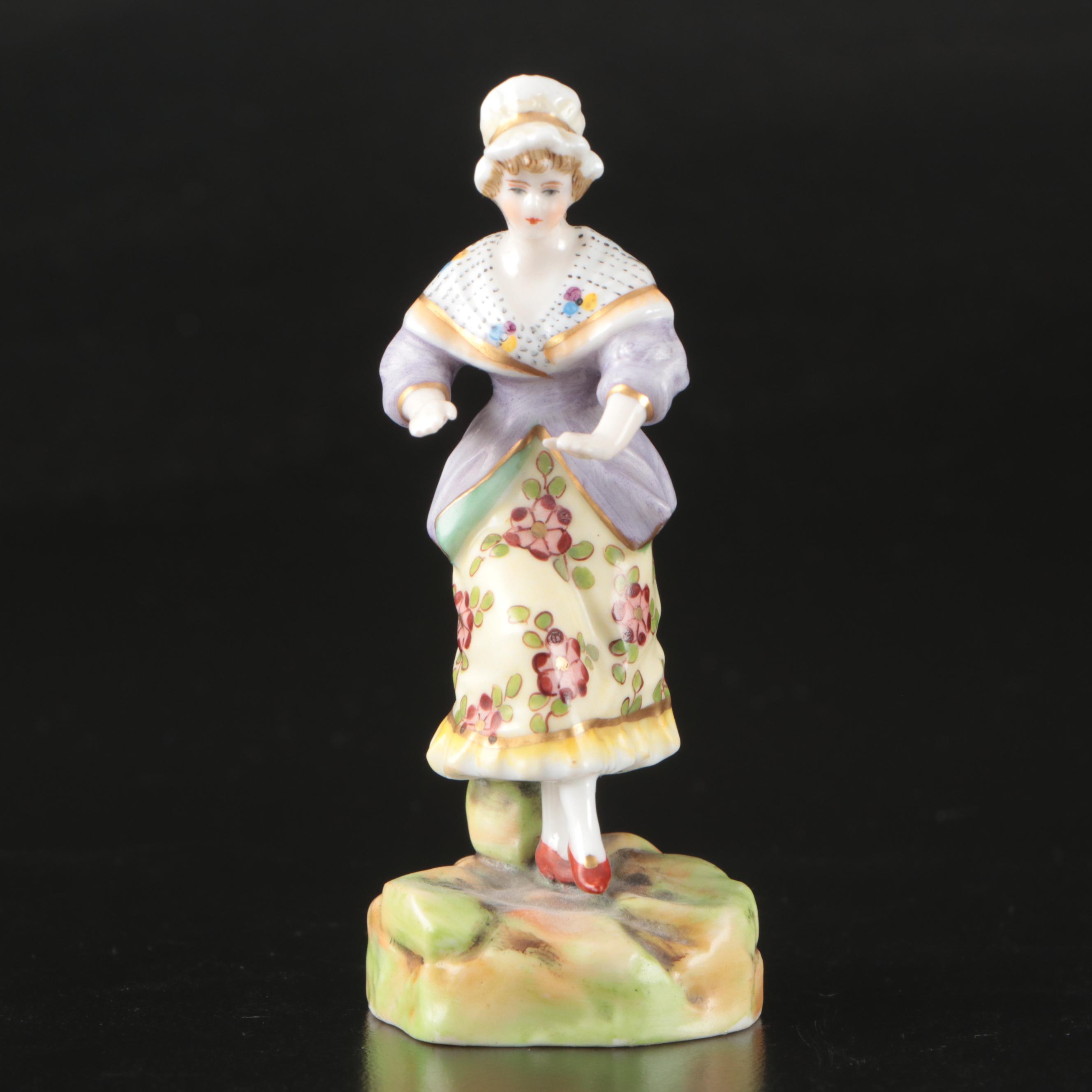 Pair of Sevres Style Bisque Figurine Vases with Royal Vienna Porcelain Figurines