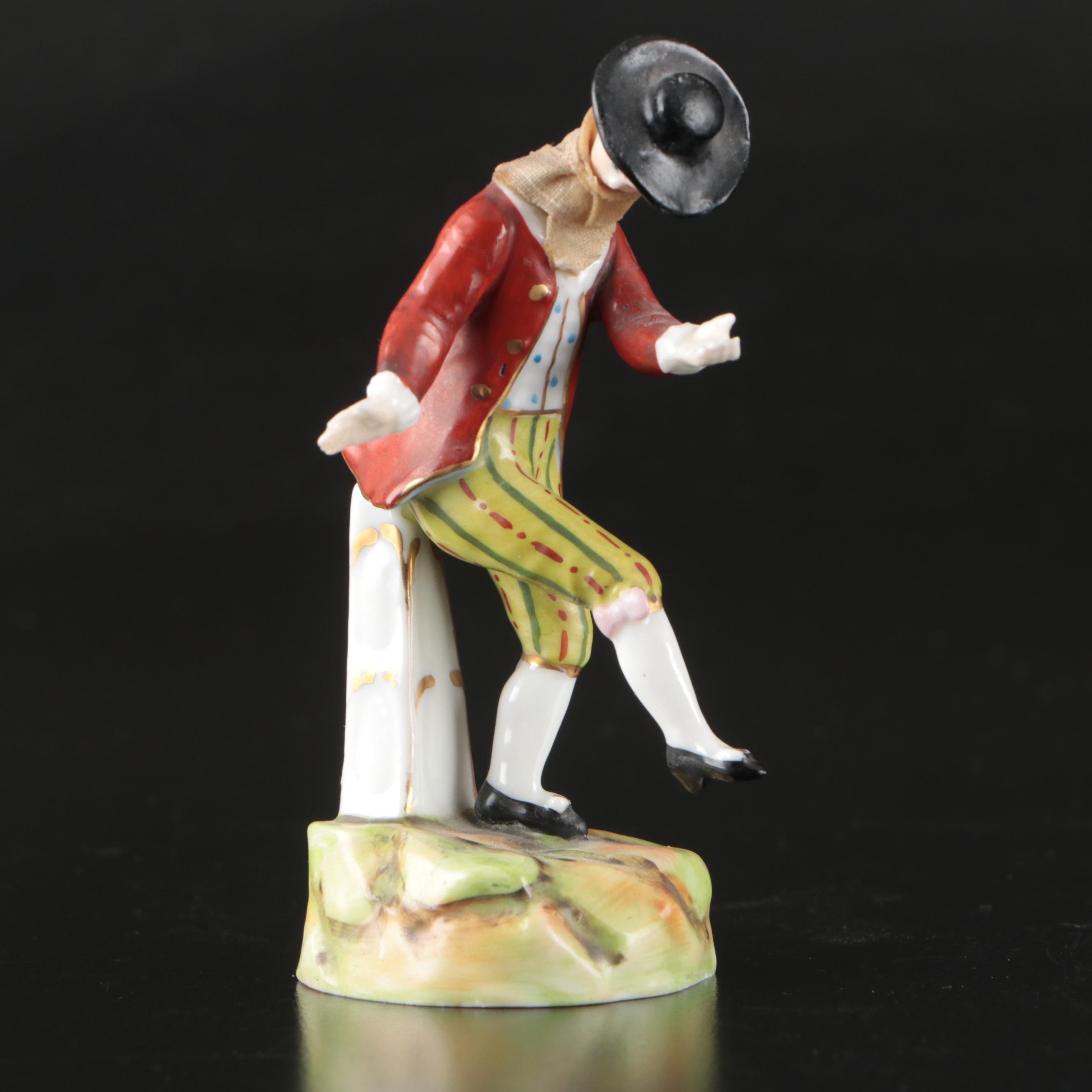 Pair of Sevres Style Bisque Figurine Vases with Royal Vienna Porcelain Figurines