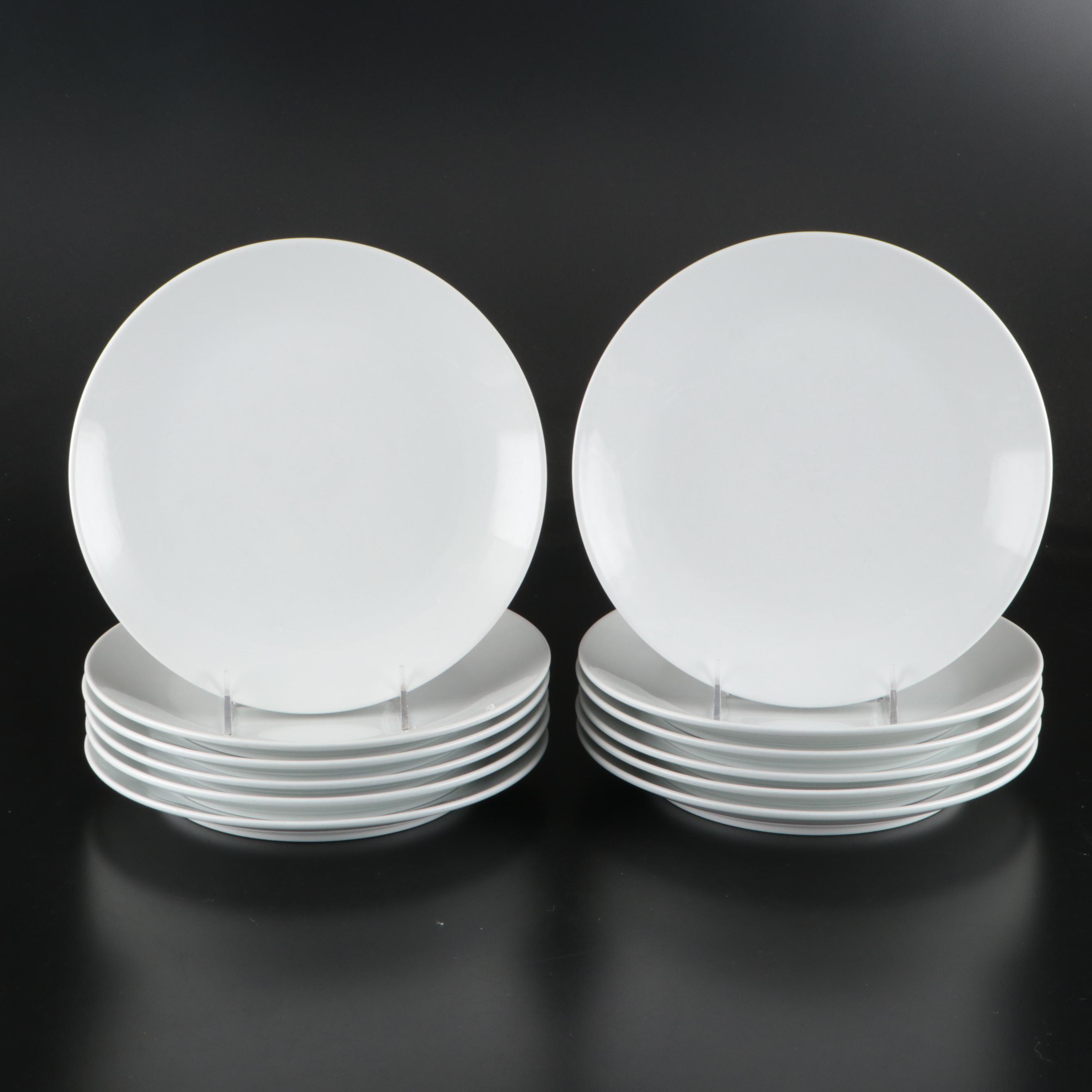 Contemporary White Ceramic Dinner Plates