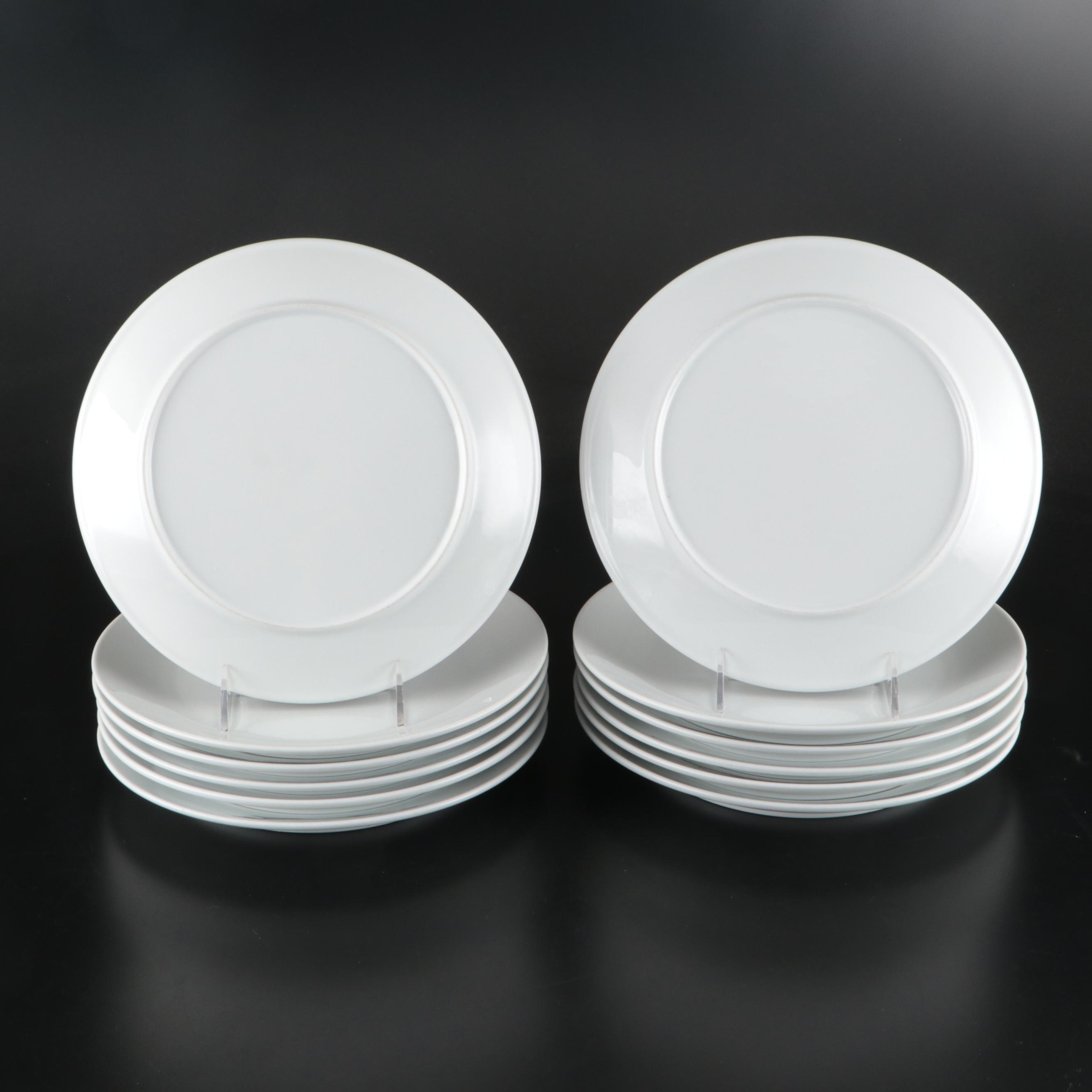 Contemporary White Ceramic Dinner Plates
