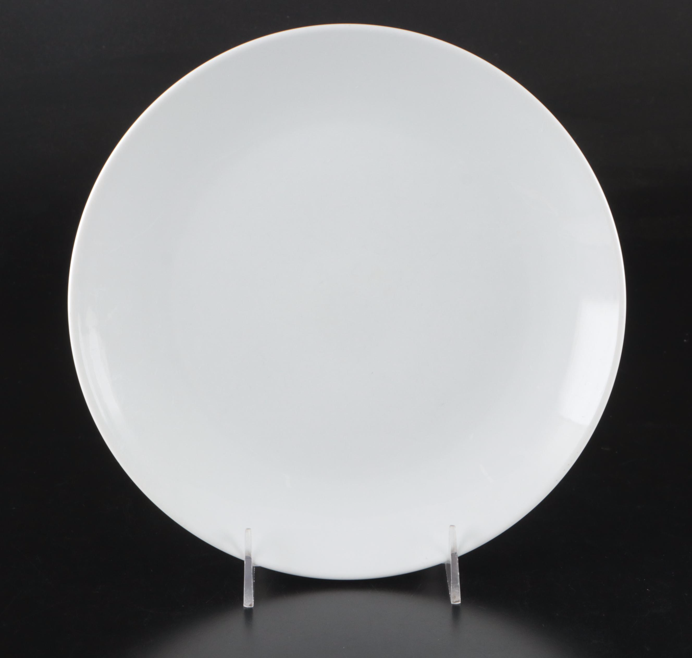Contemporary White Ceramic Dinner Plates