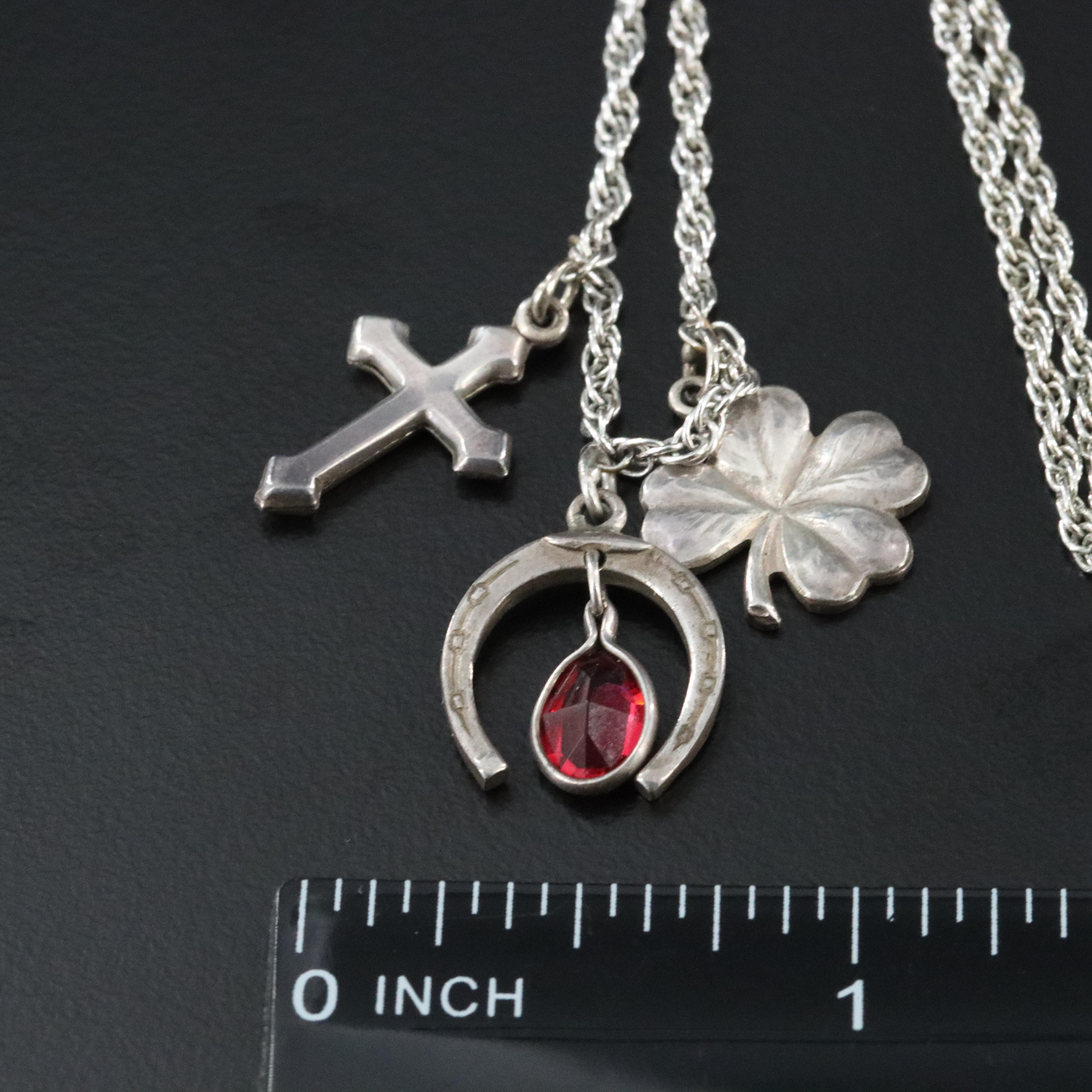 Sterling Charms Including Antique and Vintage Sweetheart