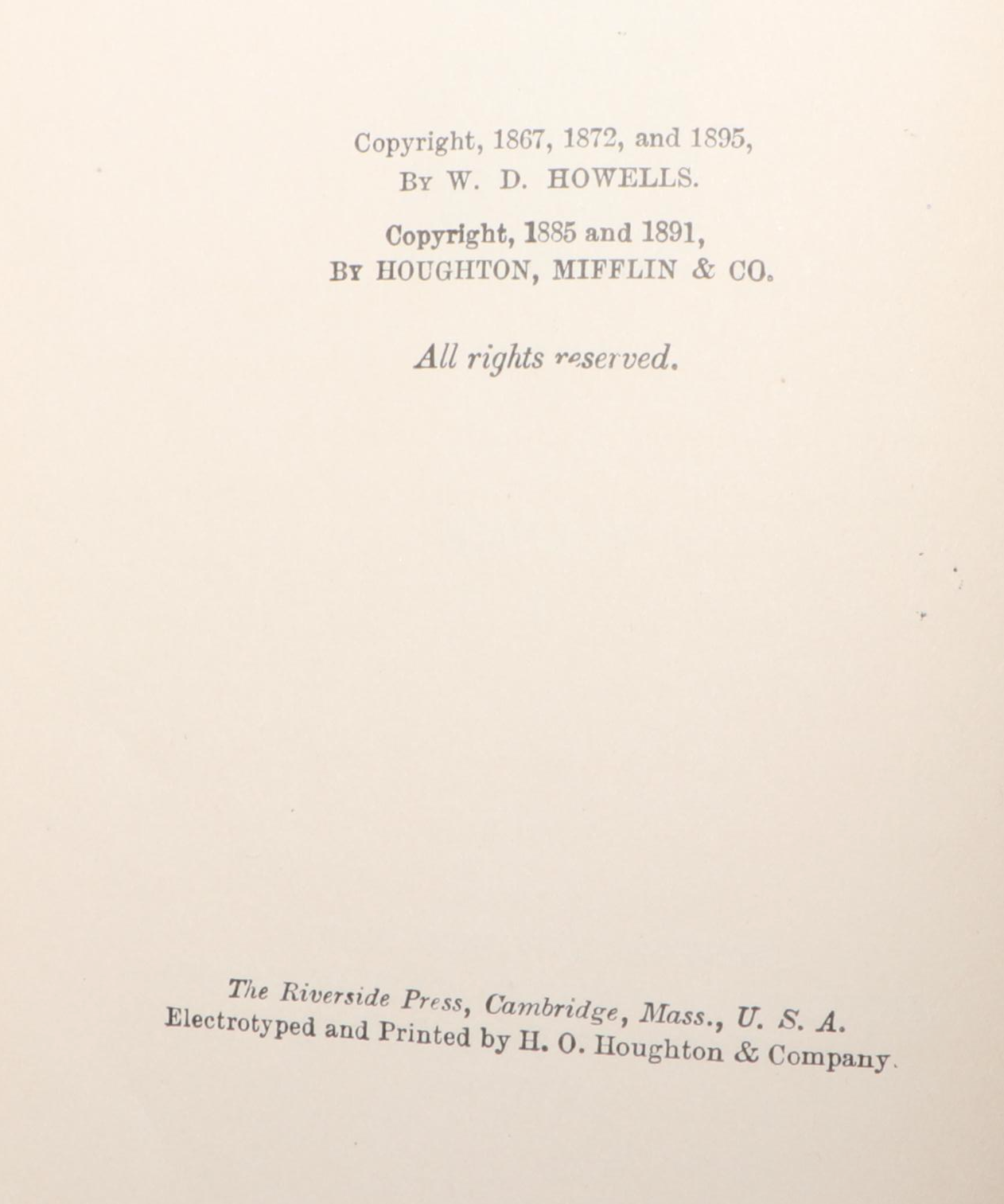 Illustrated "Venetian Life" Two-Volume Set by William Dean Howells, 1900