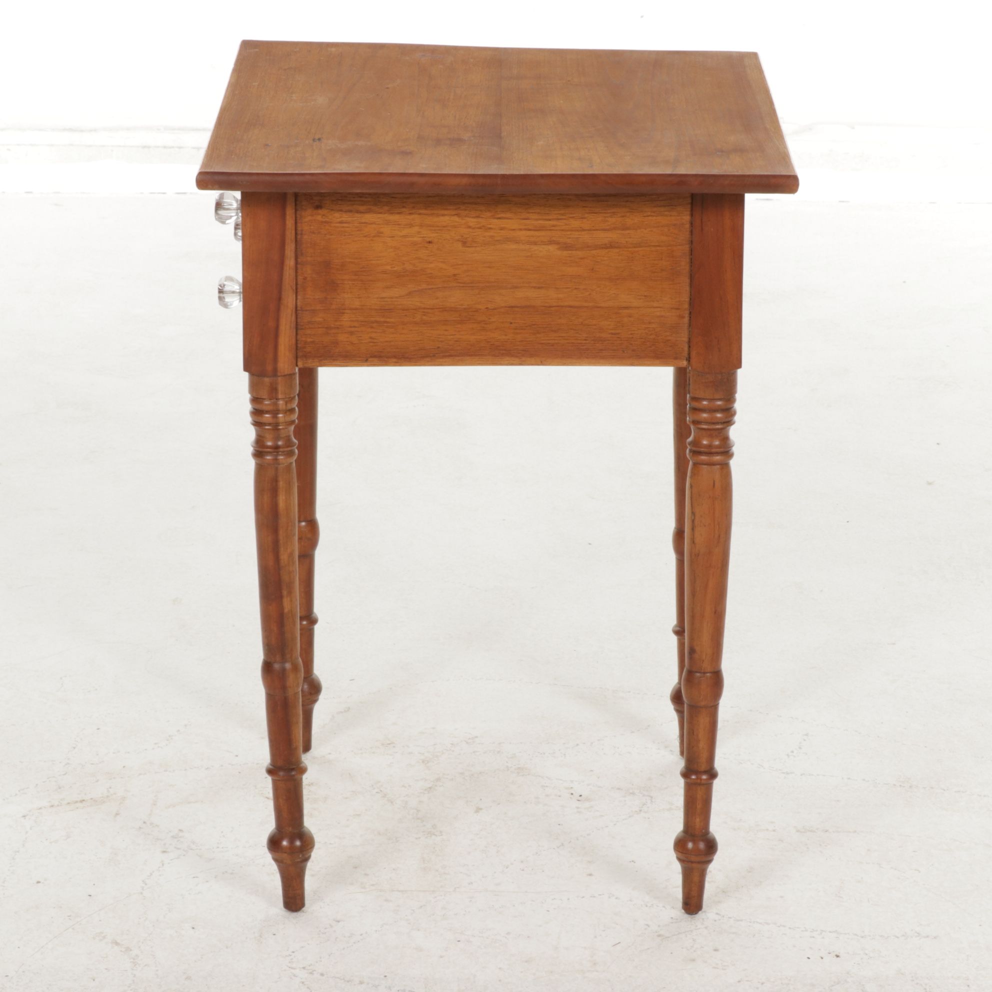 Sheraton Style Walnut and Mahogany  Two Drawer Stand, Early 20th Century