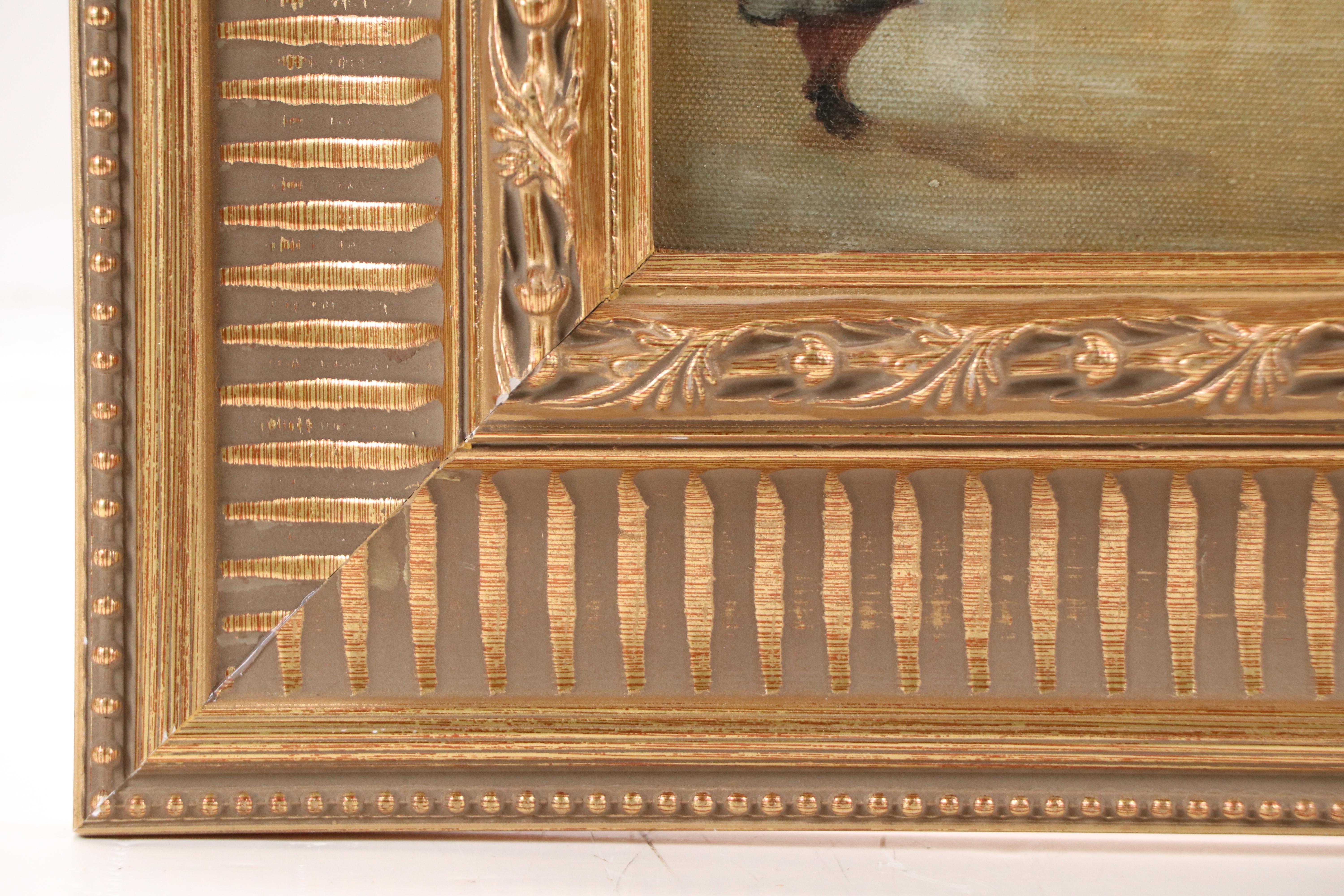 European Street Scene Oil Painting, Circa 1920