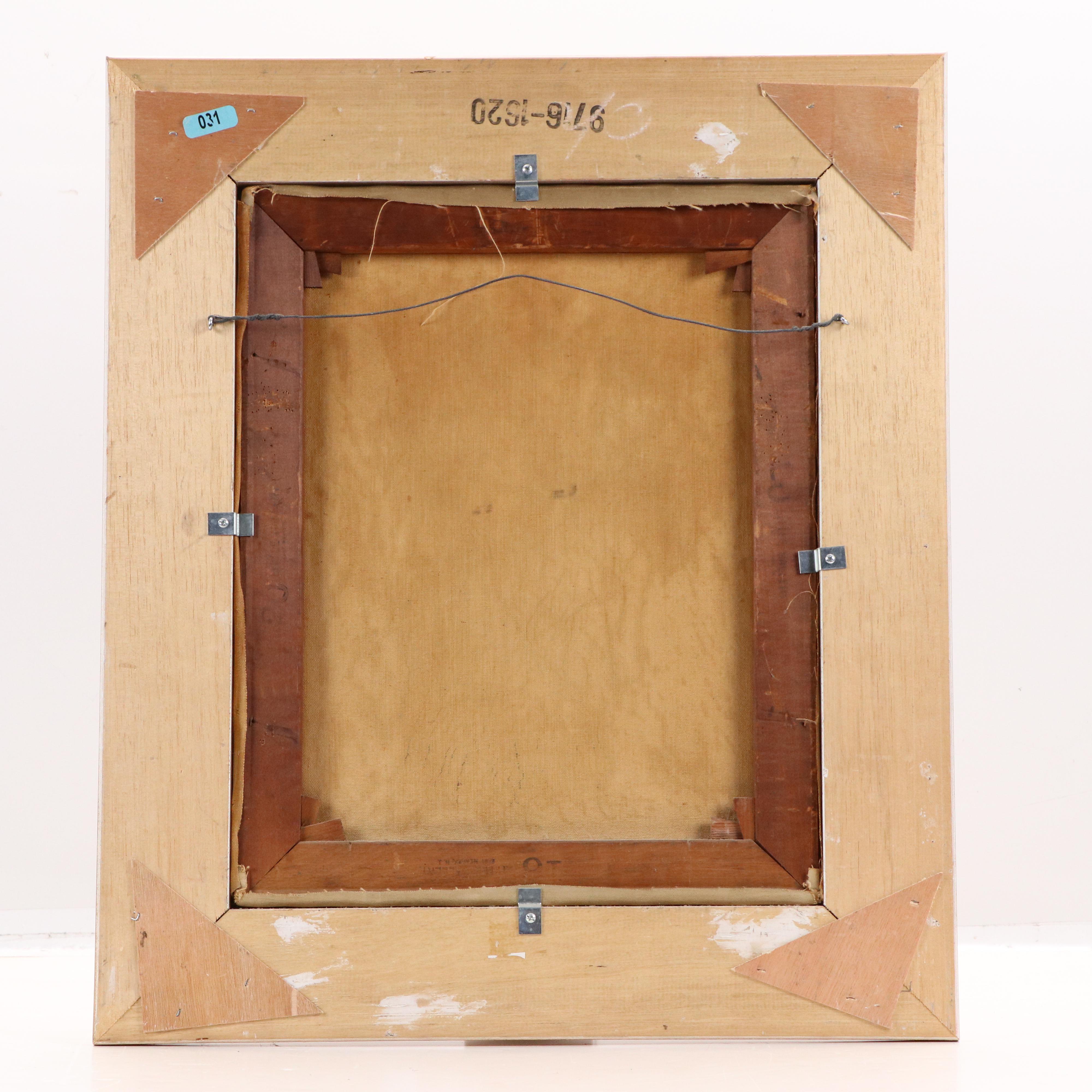 European Street Scene Oil Painting, Circa 1920