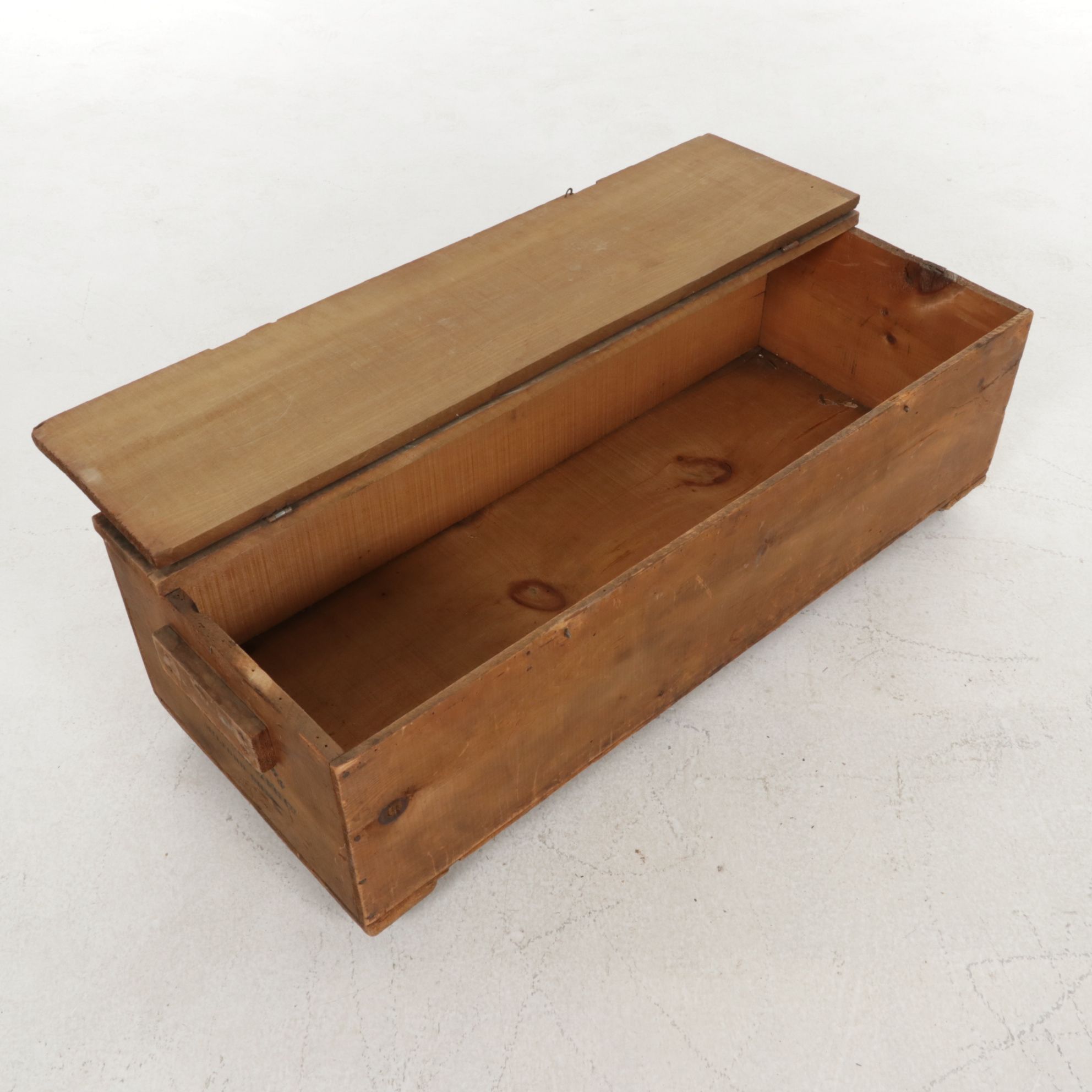 Milford Suction Sweepers Rustic Wood Chest, Early 20th Century