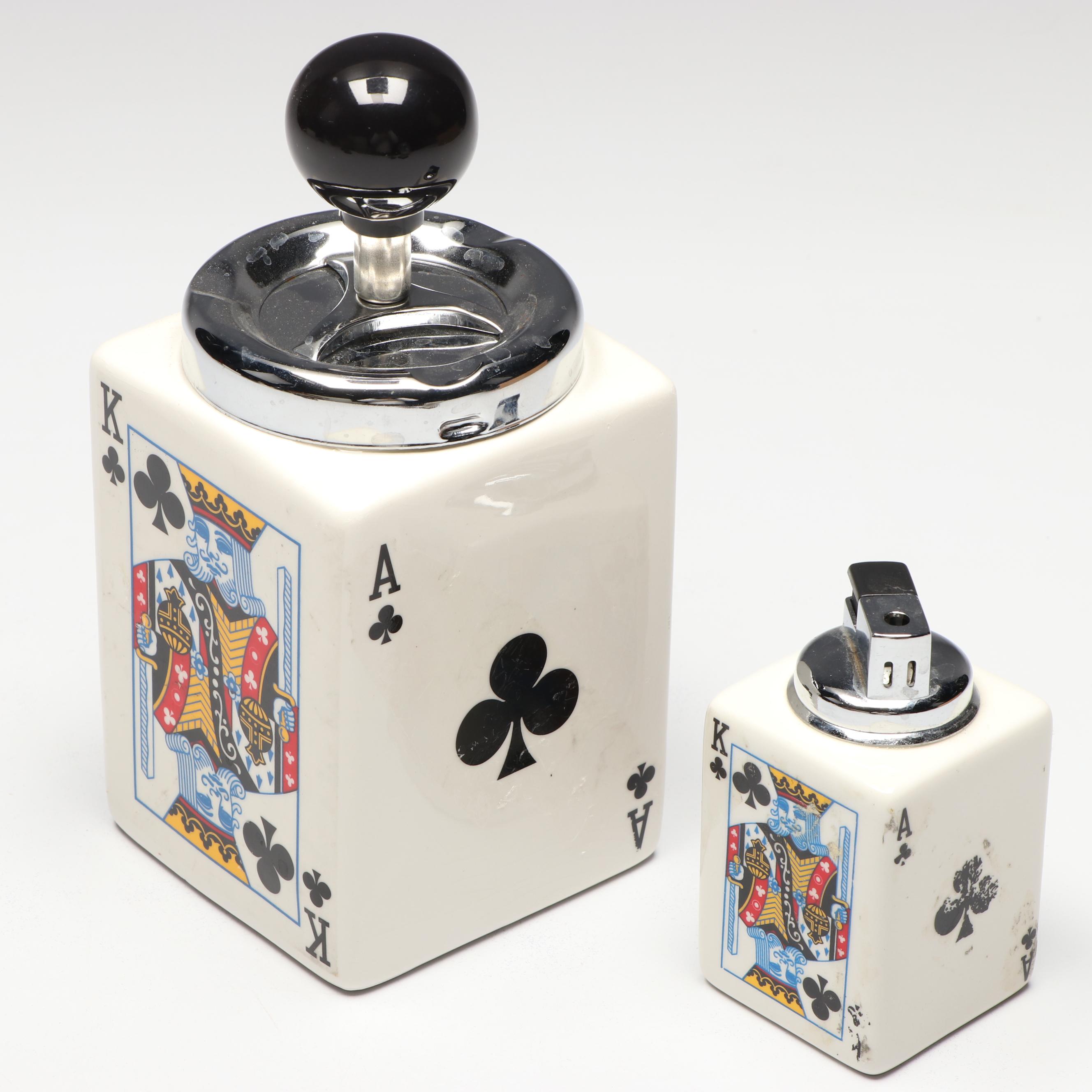 Walt Disney Playing Card Decks with Card Theme Lighter and Ash Receiver